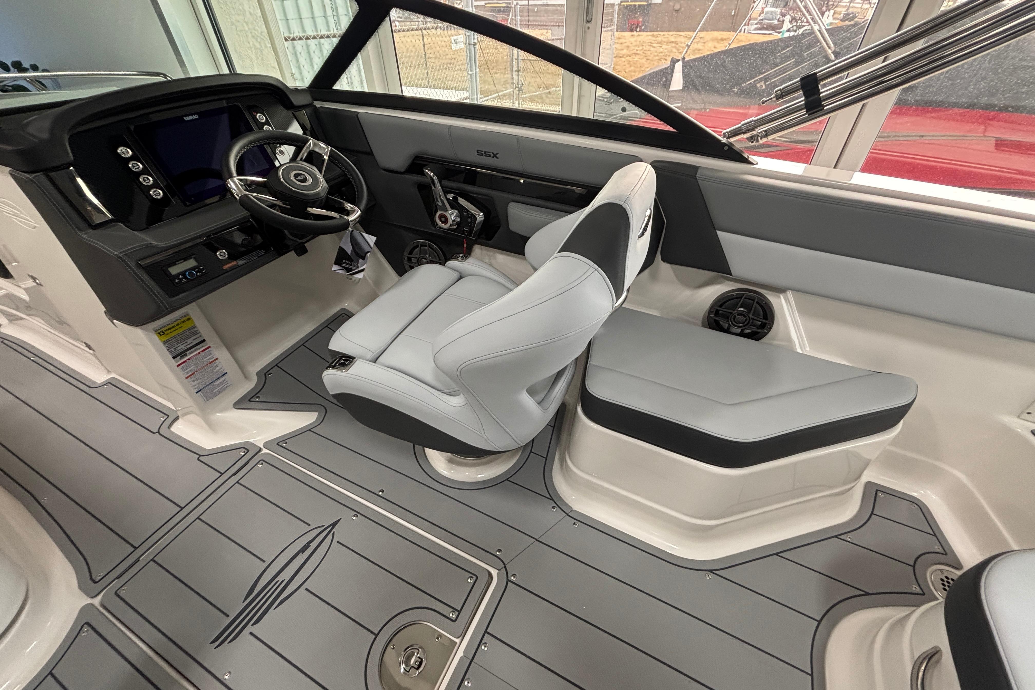 2026 Chaparral SSX 4 boat interior with modern helm and seating.