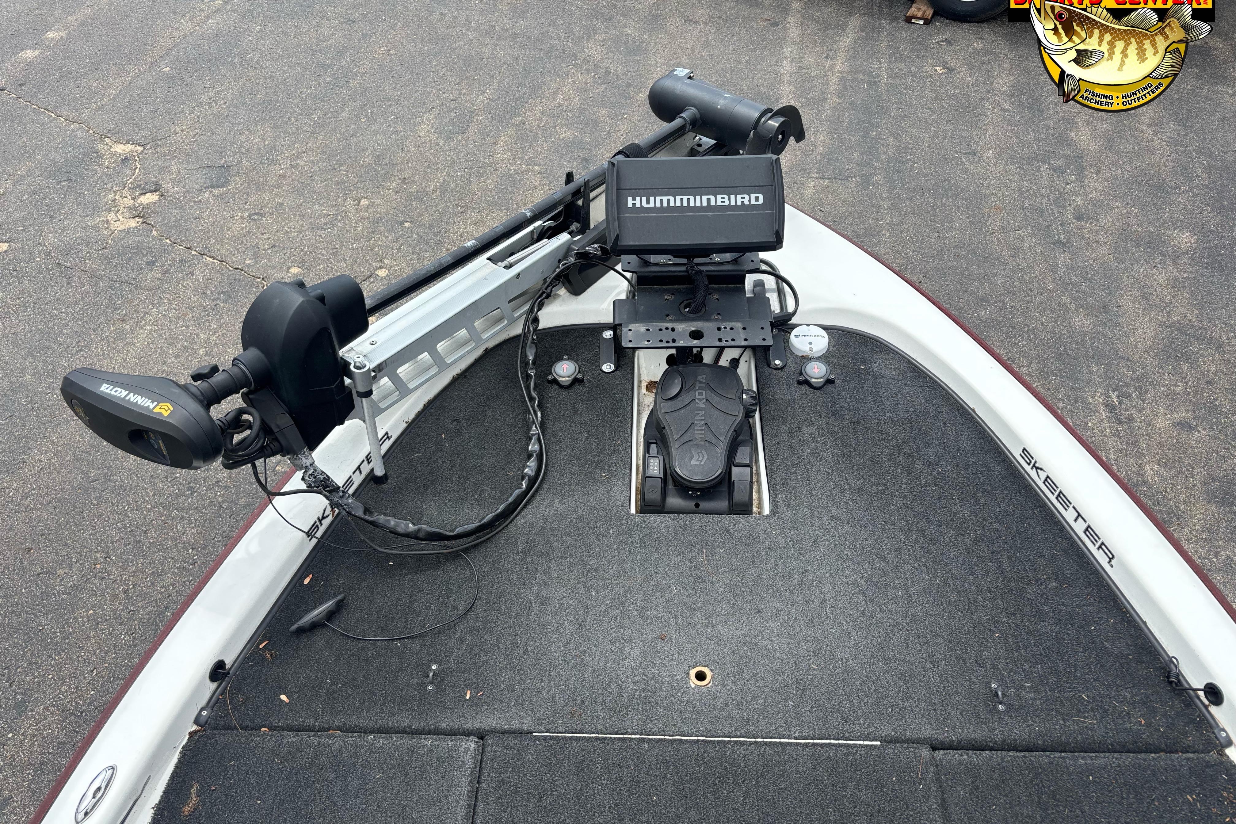 2013 Skeeter ZX20 boat deck with Humminbird electronics and Minn Kota trolling motor.