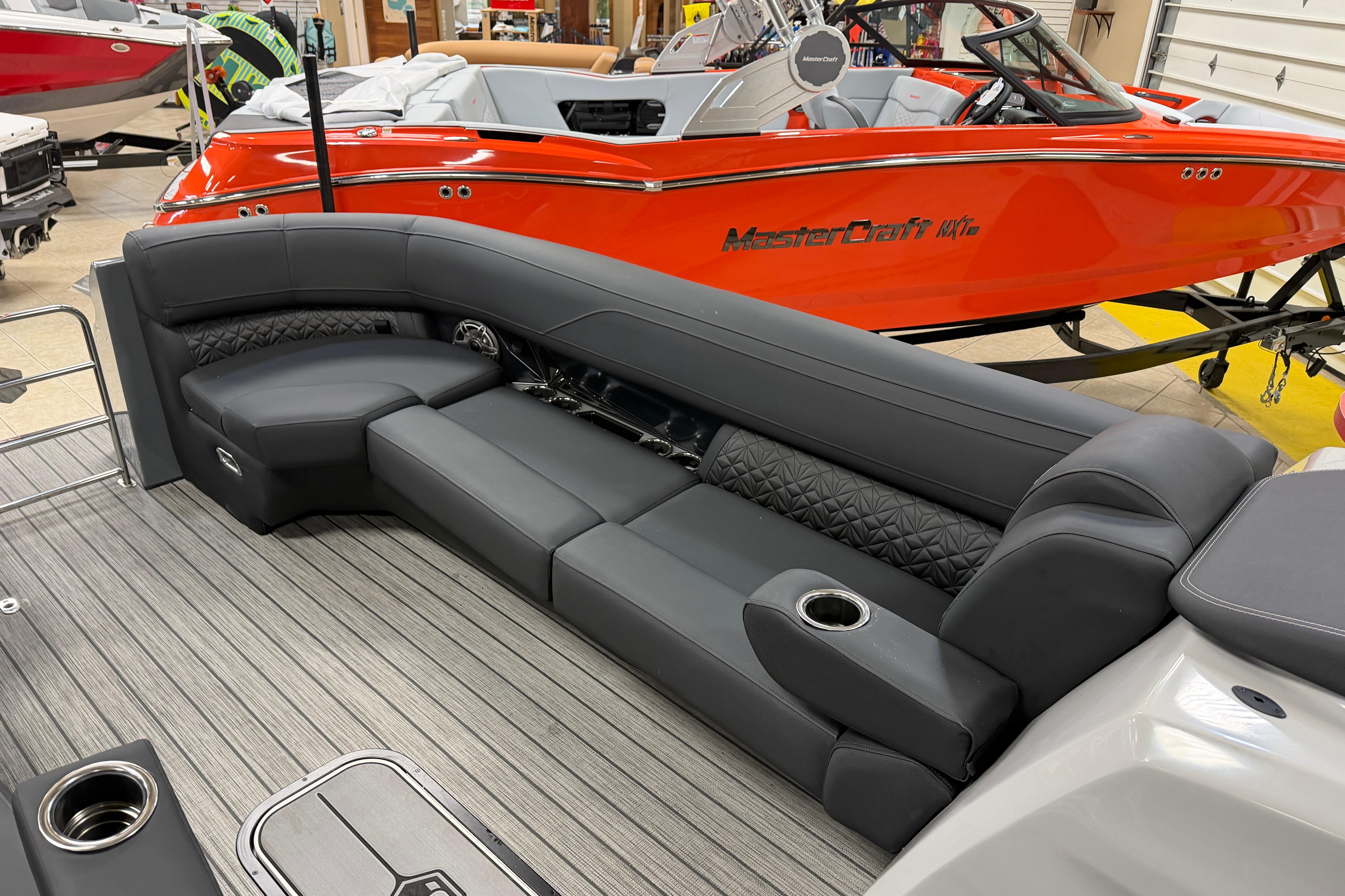 2026 Harris Grand Mariner 250 interior with sleek seating and modern design.
