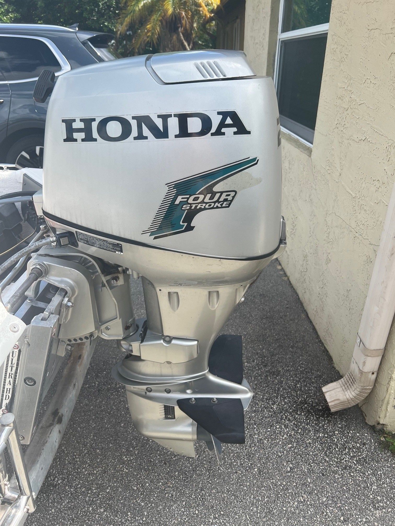 Honda outboard motor on 2007 Carolina Skiff JV15 boat.