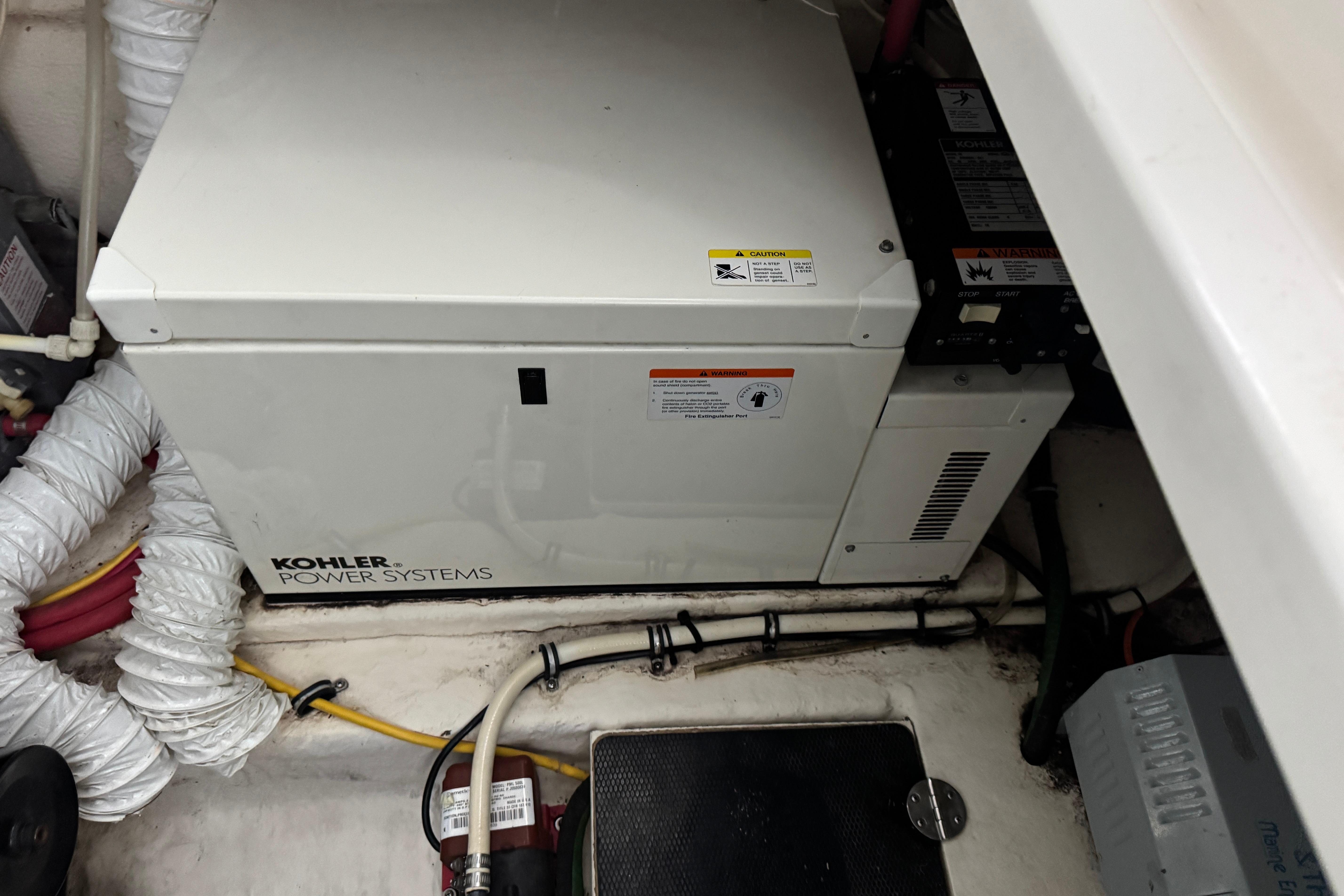 Kohler power system in 2006 Chaparral 330 Signature boat engine compartment.
