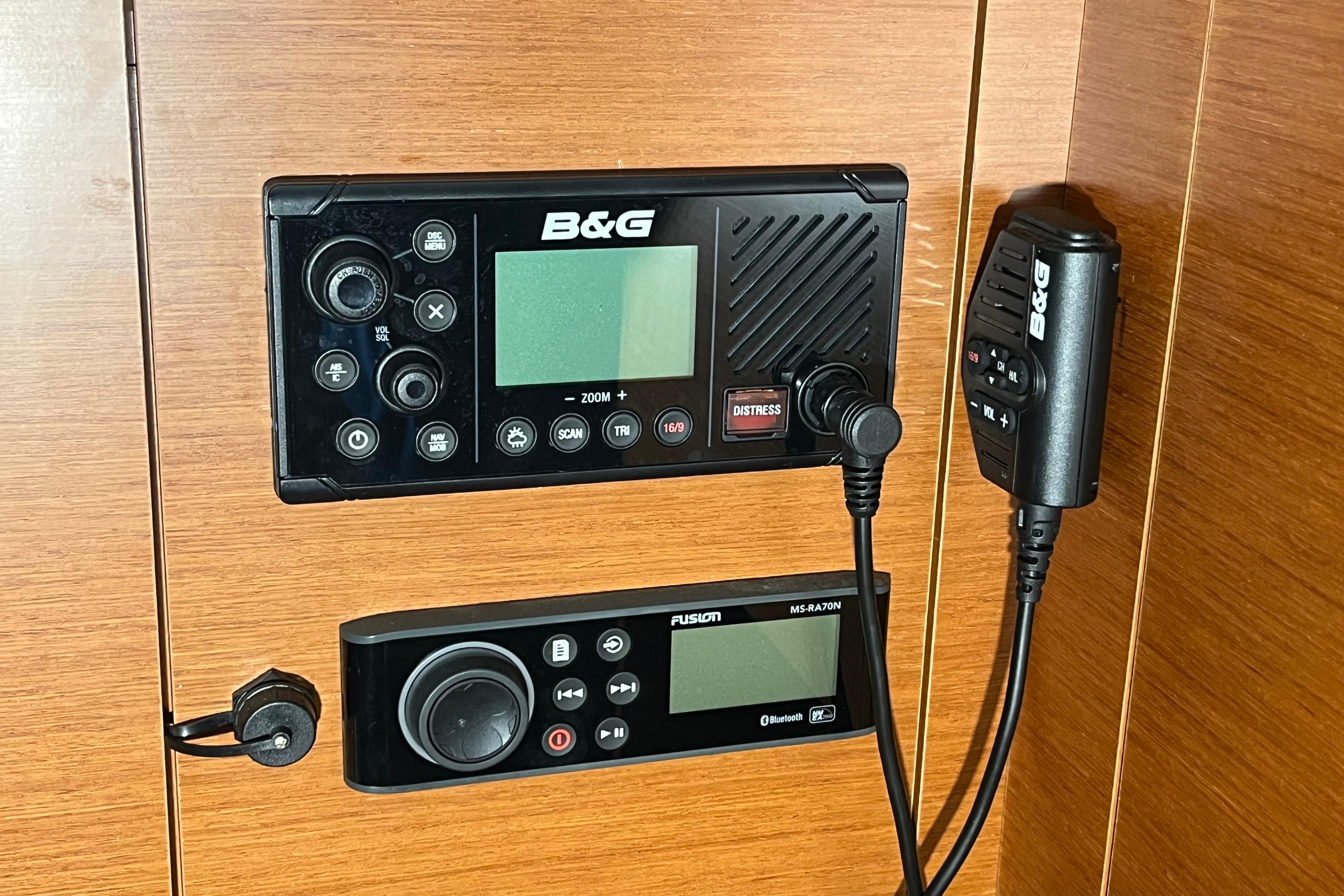 B&G and Fusion marine electronics on 2019 Beneteau Oceanis 35.1 yacht interior.