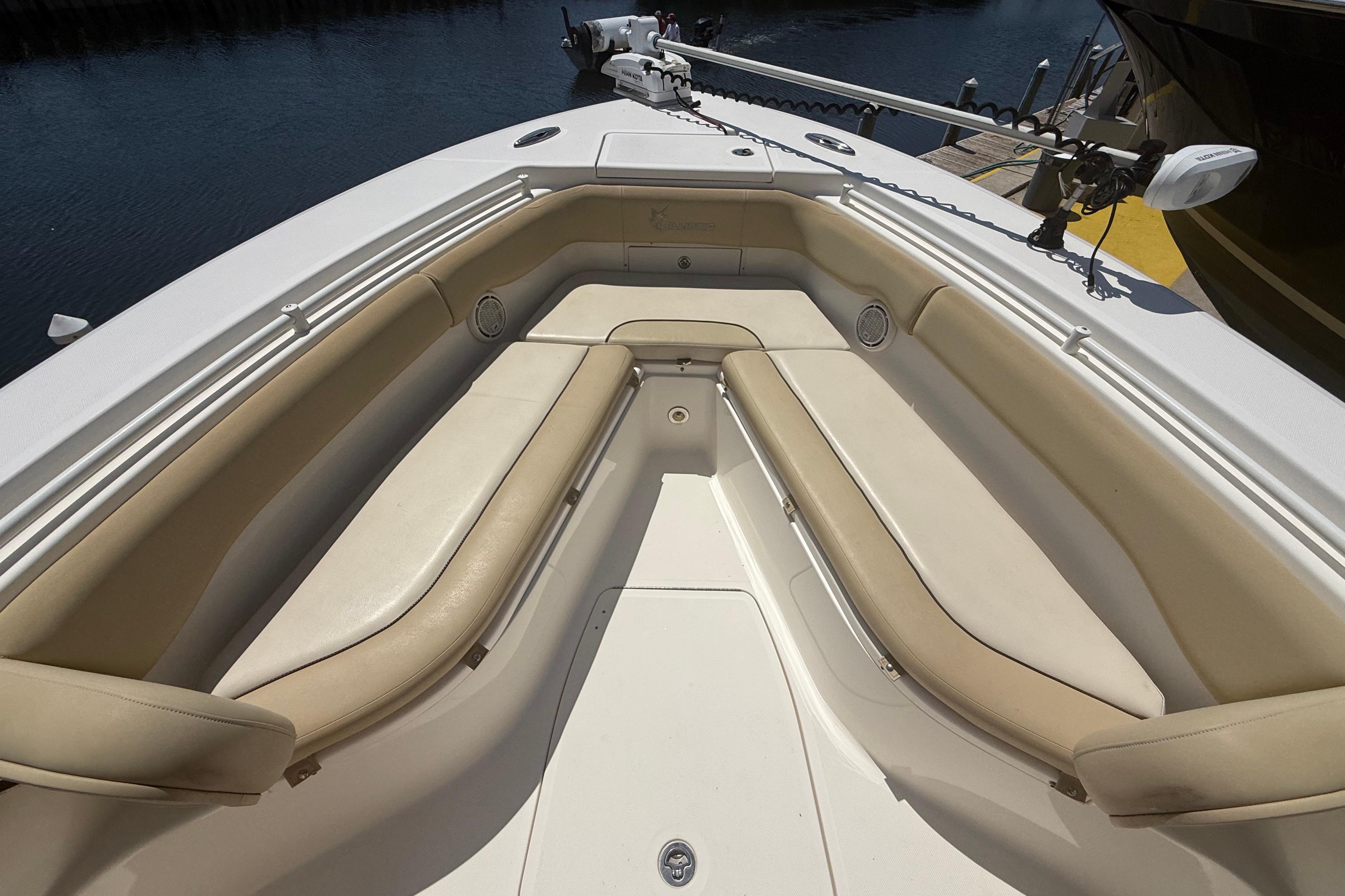 2019 Key West Billistic 281 Center Console boat with spacious seating area.