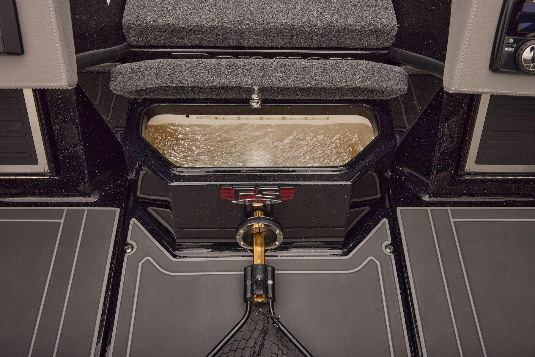 Manufacturer Provided Image: 2026 Ranger 620xFS Pro boat interior with livewell and storage compartments.