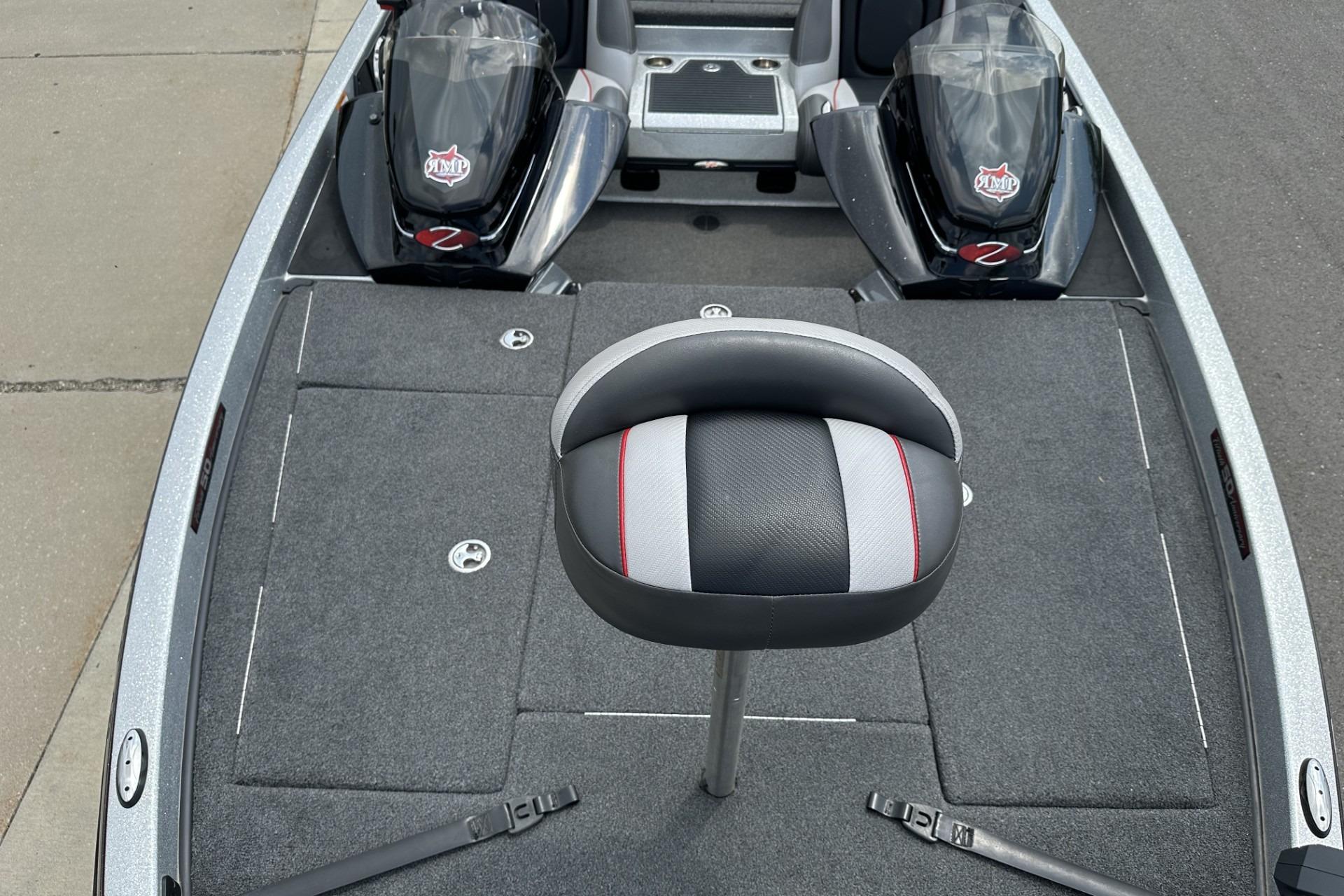 2018 Ranger Z518 boat interior with seating and storage compartments.