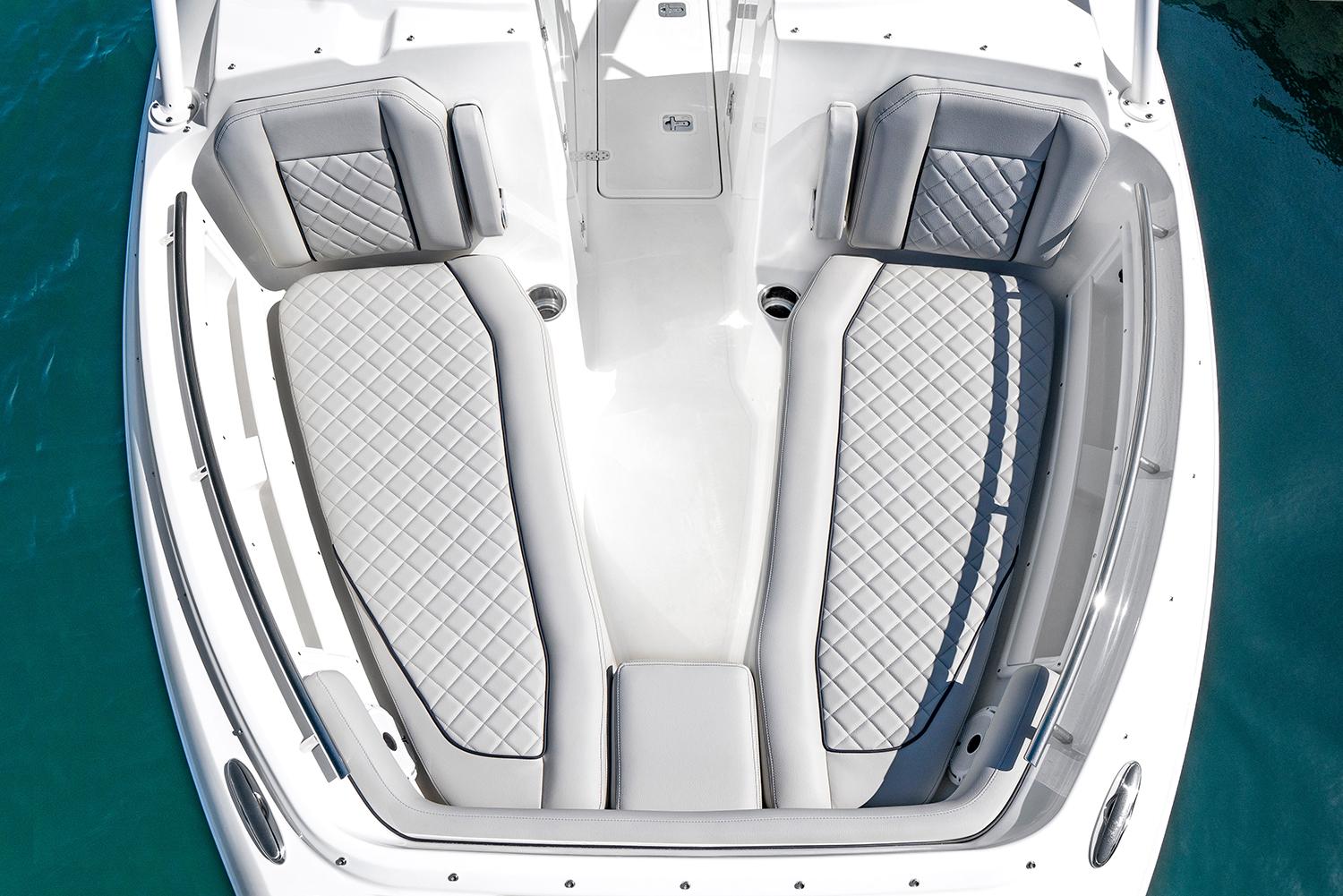 Manufacturer Provided Image: 2025 Pursuit DC 246 Dual Console boat interior with luxurious seating and modern design.