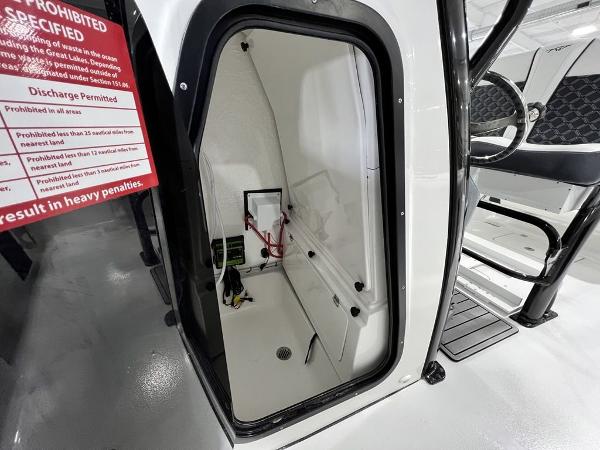 Interior of 2023 Tidewater 232 CC Adventure with storage space.