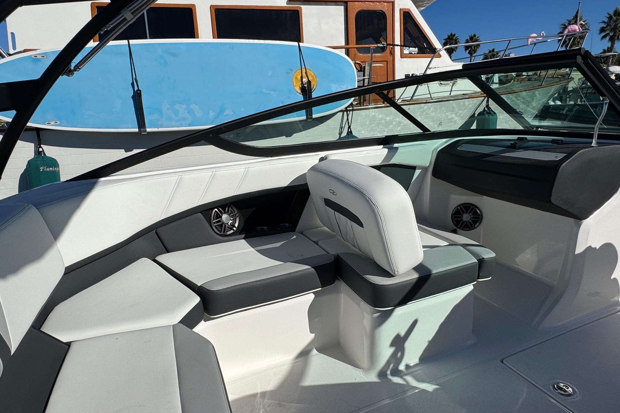 2026 Regal 21 OBX boat interior with sleek seating and modern design.