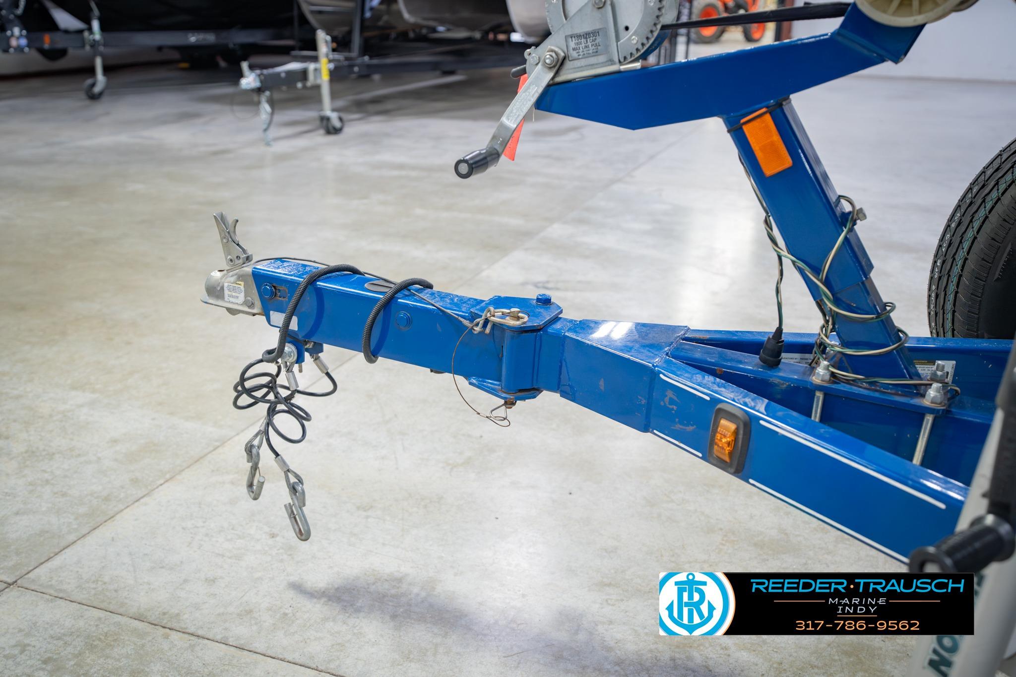 Trailer hitch of a 2015 Regal 2000 ESX Bowrider in a showroom.