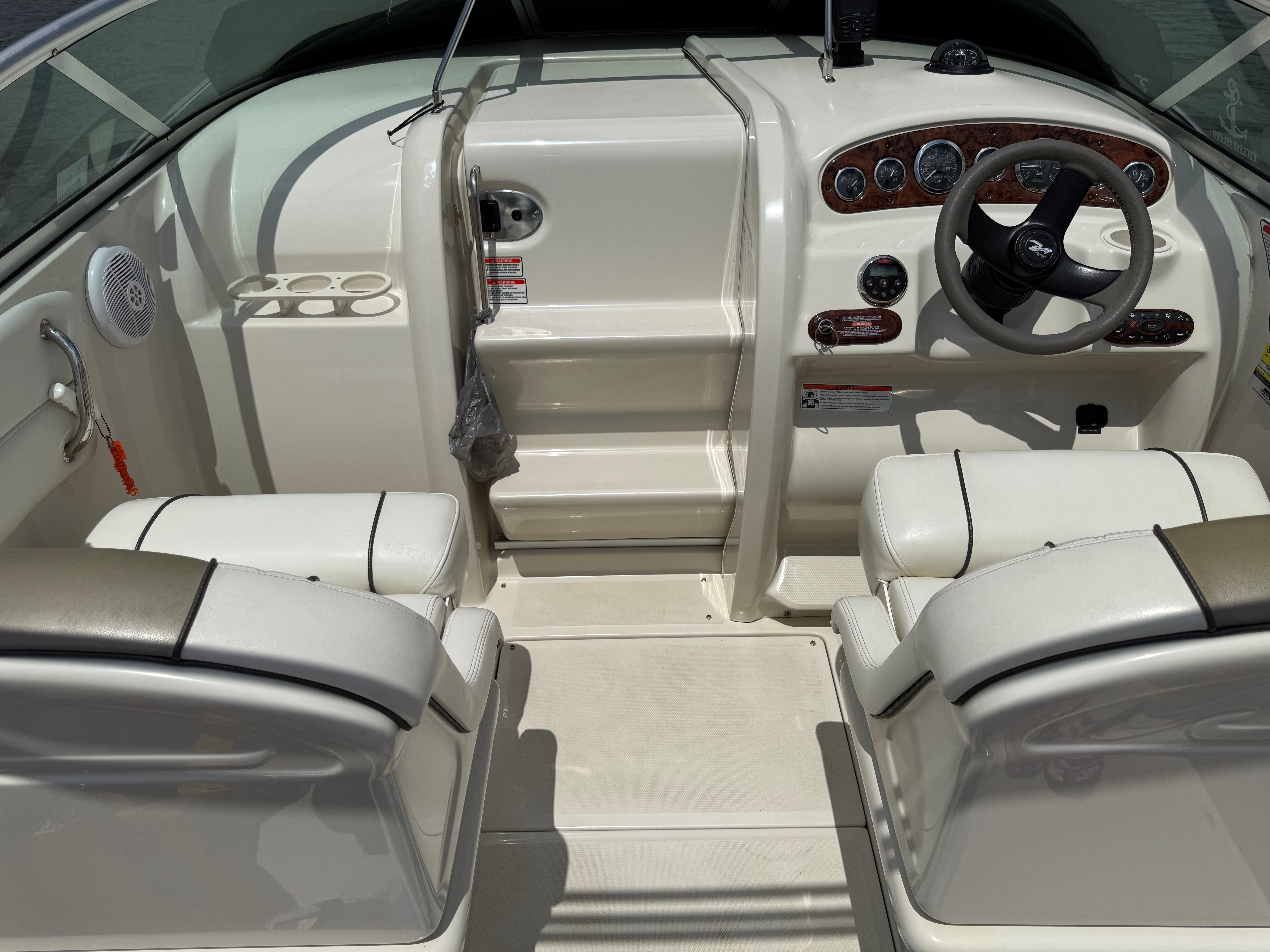 Interior of a 2006 Sea Ray 215 Weekender boat.