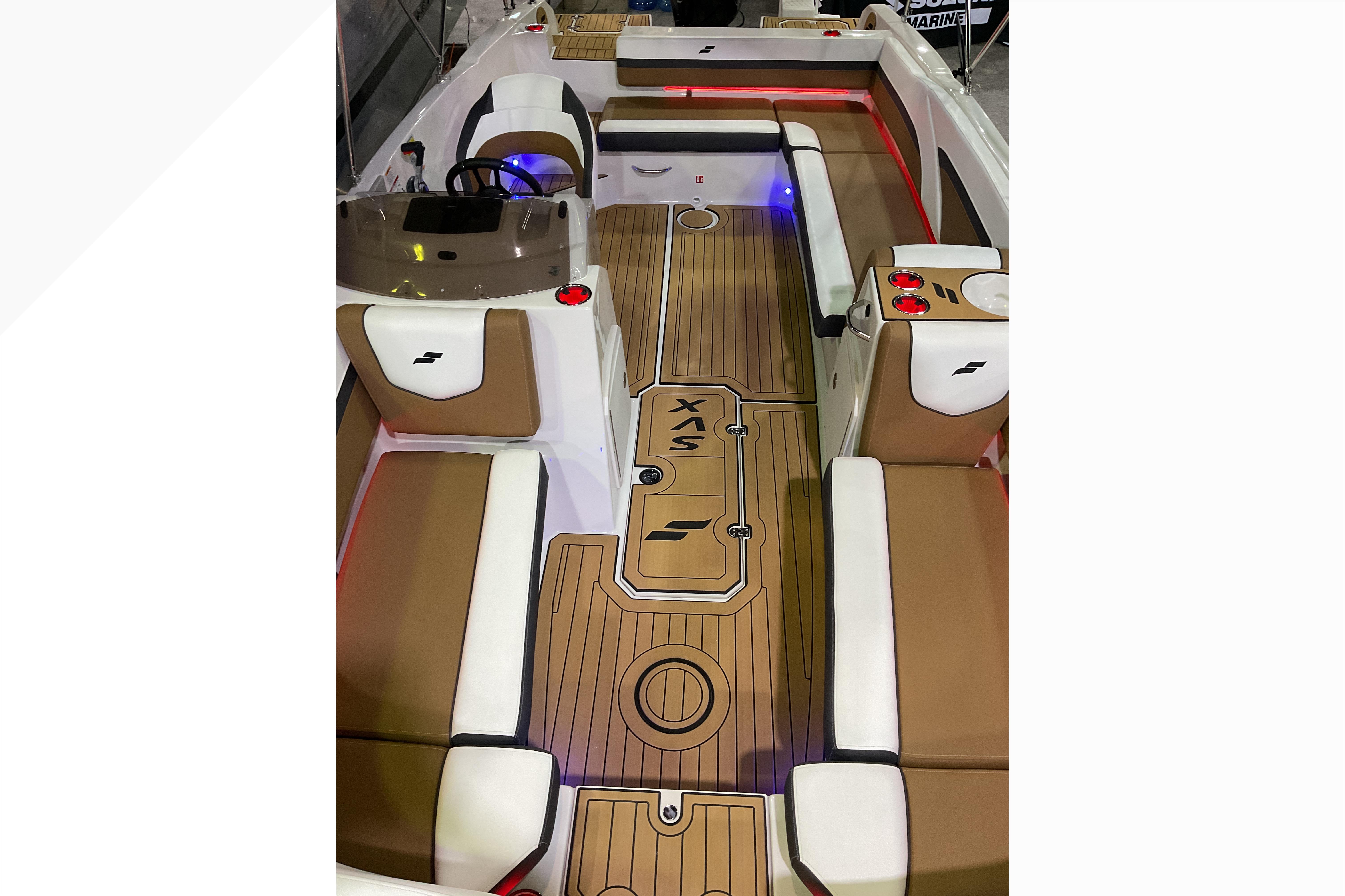 2026 Starcraft SVX 211 OB boat interior with stylish seating and modern design.