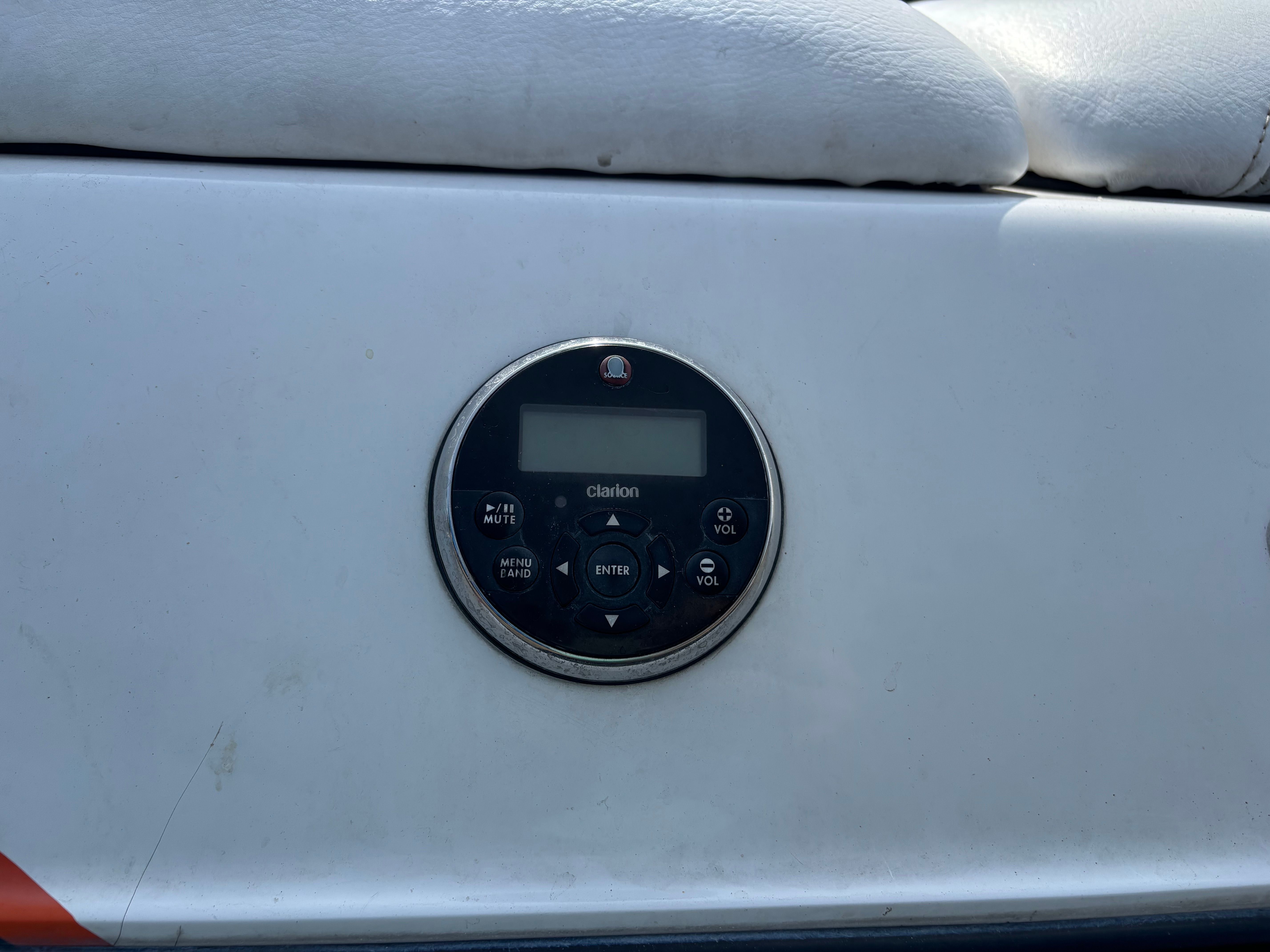 Clarion control panel on 2005 Malibu Wakesetter VLX boat.
