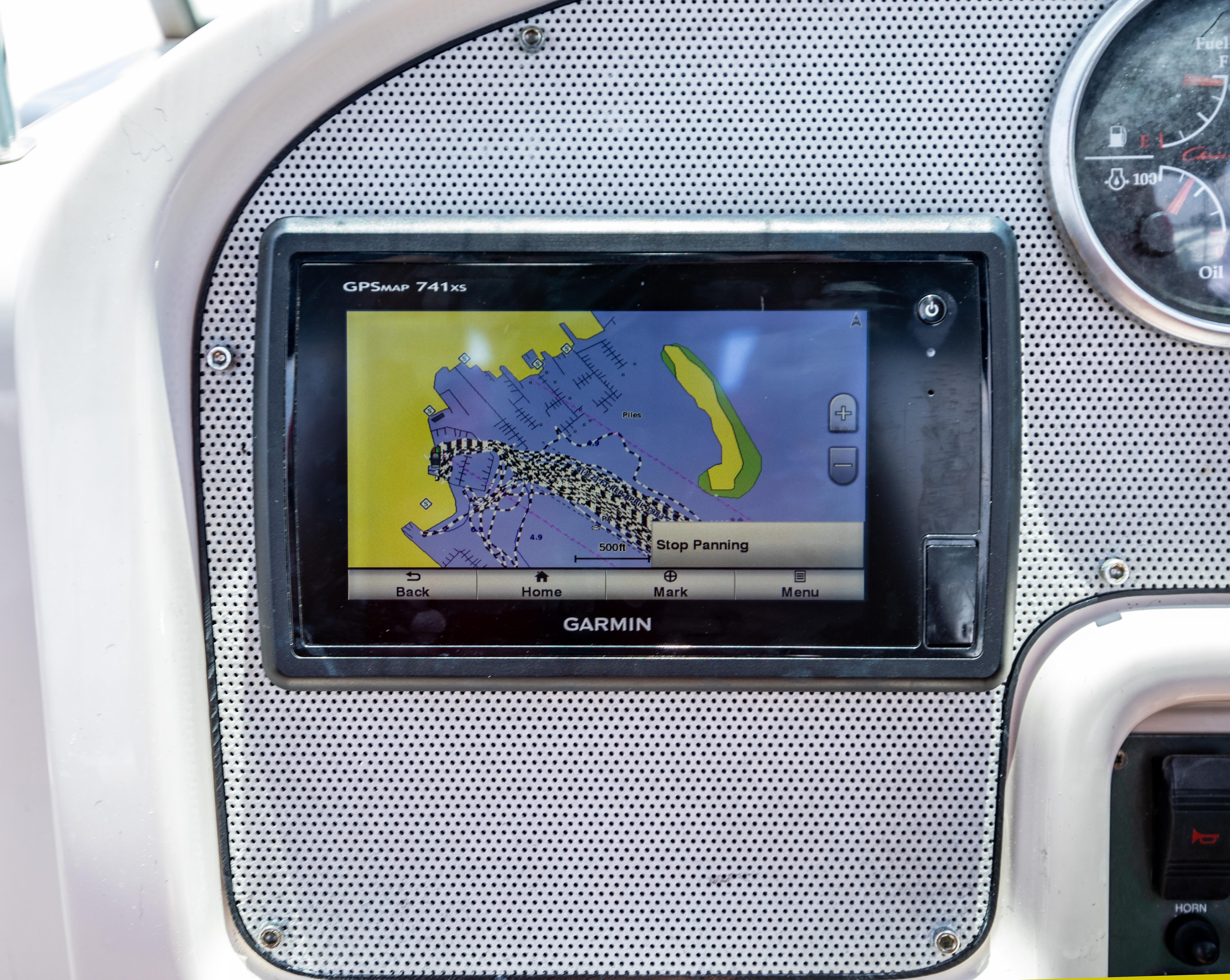 Garmin GPSmap 741xs on 2004 Chris-Craft Corsair 28 dashboard.