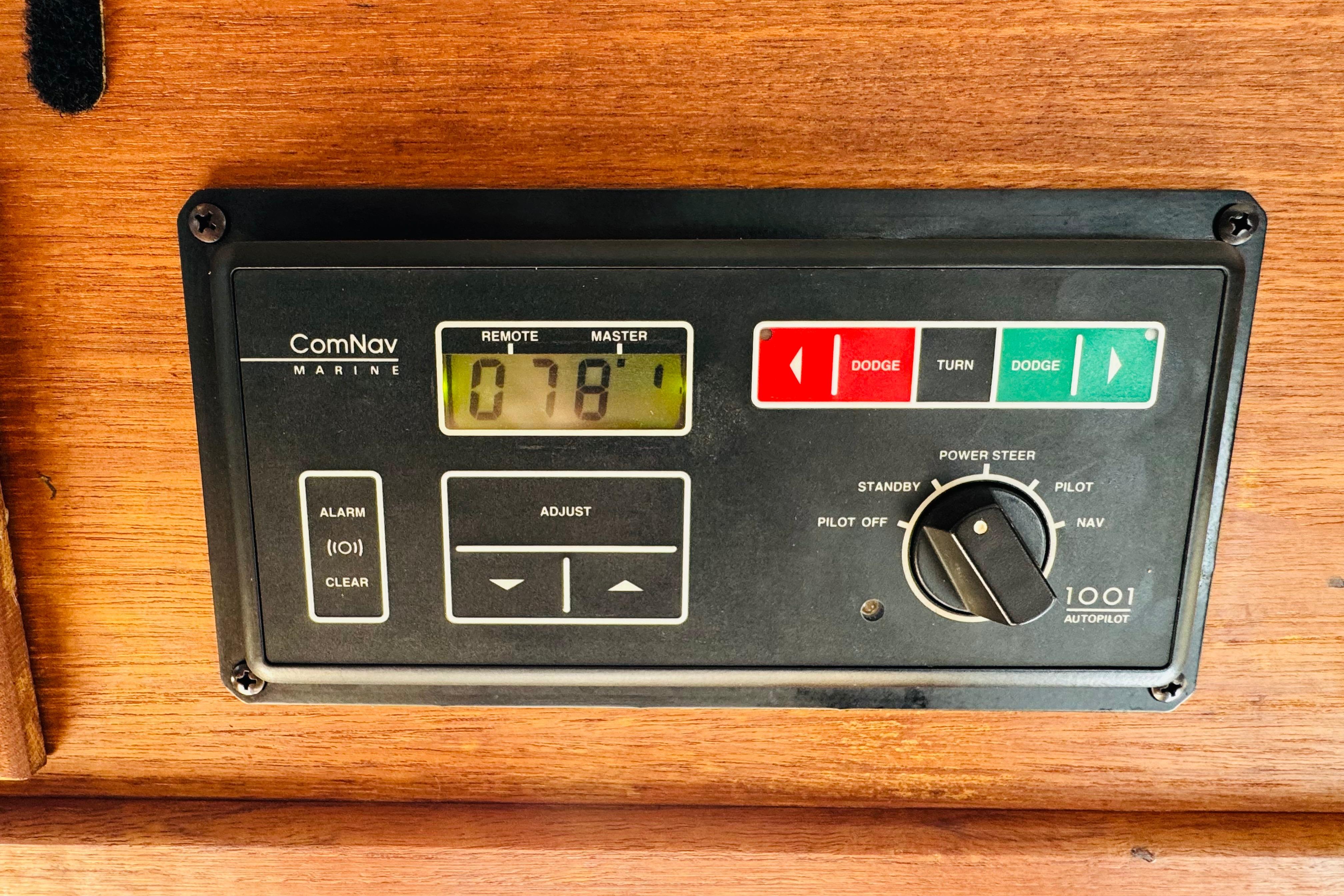 ComNav Marine autopilot control panel on 1996 Nordic Tug 32 boat.
