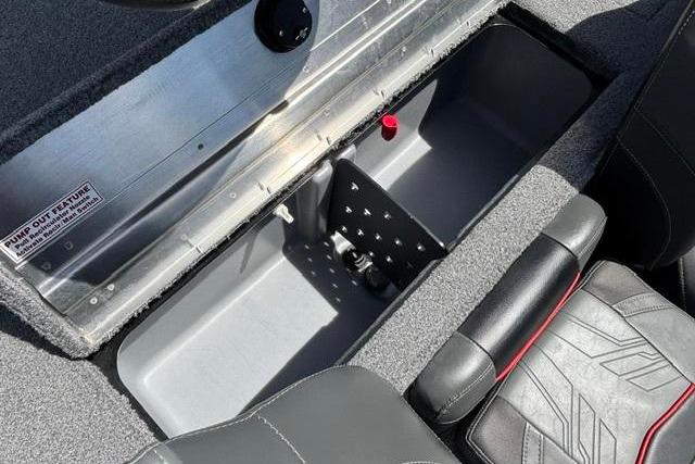 2023 Tracker Pro Team 190 TX Tournament Edition boat storage compartment with seating detail.