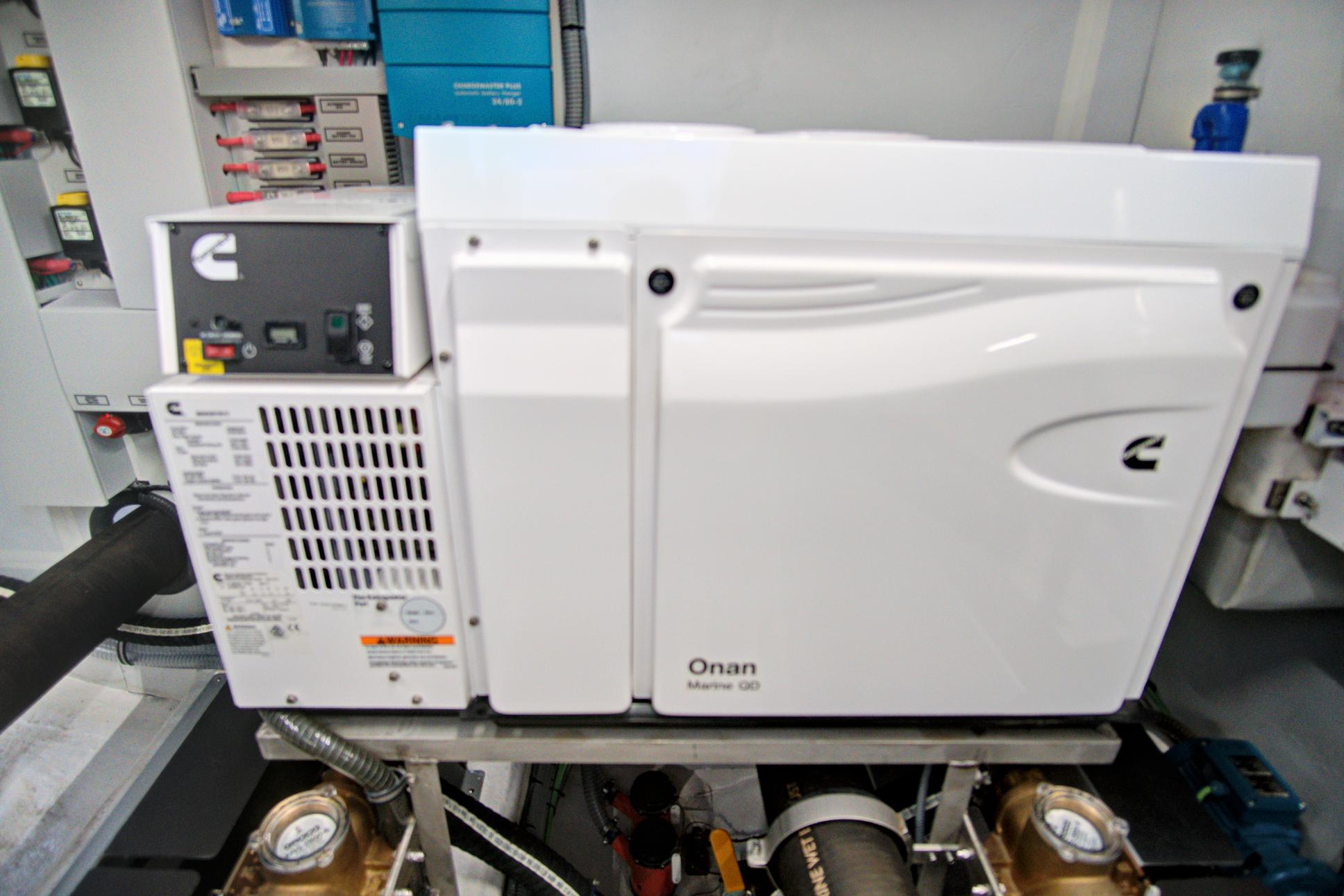 Cummins Onan generator in 2023 Astondoa AS5 yacht engine room.