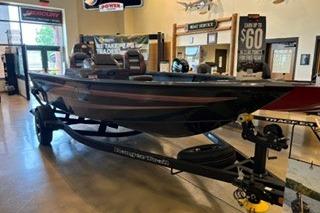 2026 Ranger VS1682SC Angler boat displayed in a showroom setting.