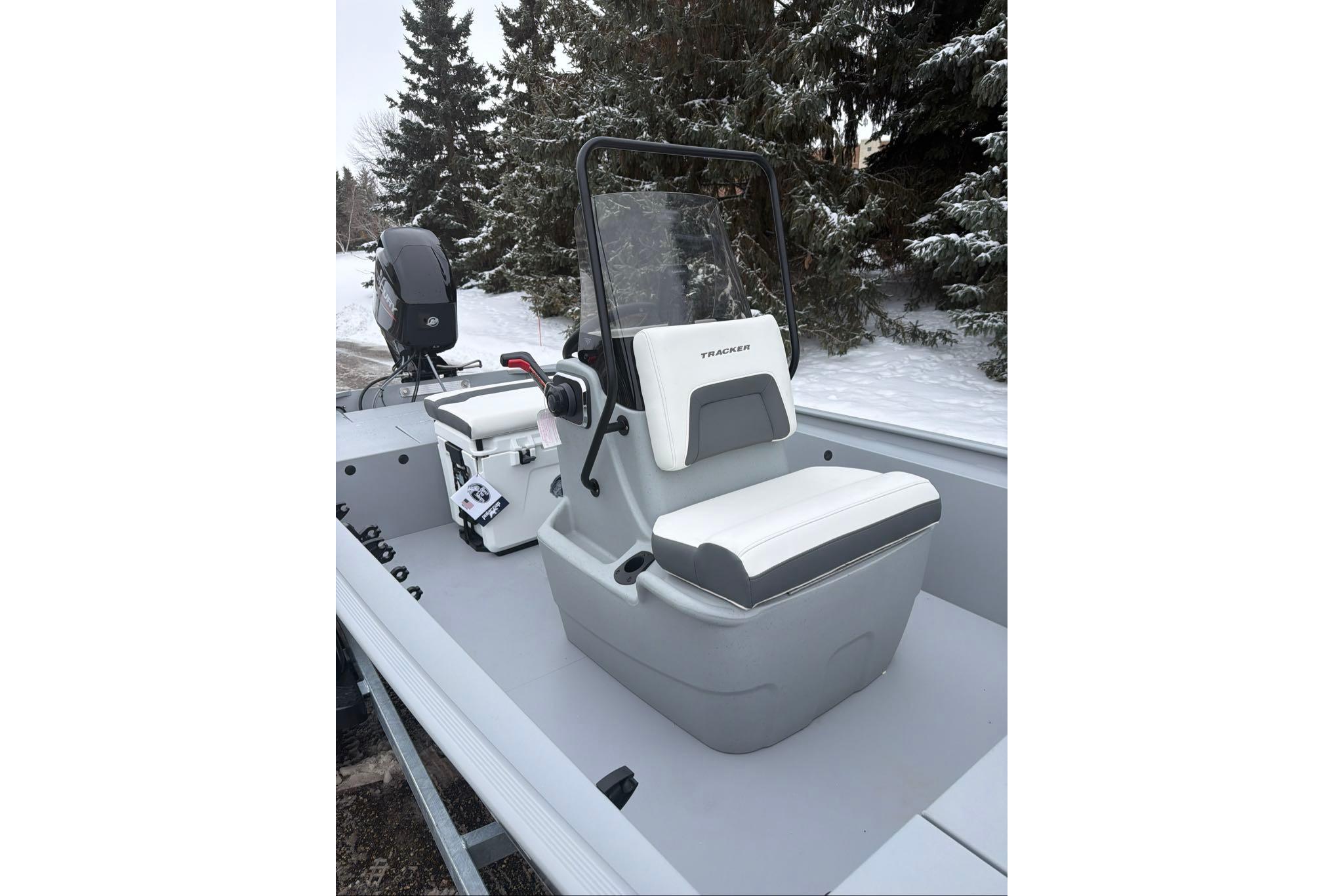 2026 Tracker Bass Tracker Classic CC boat interior with console and seating.
