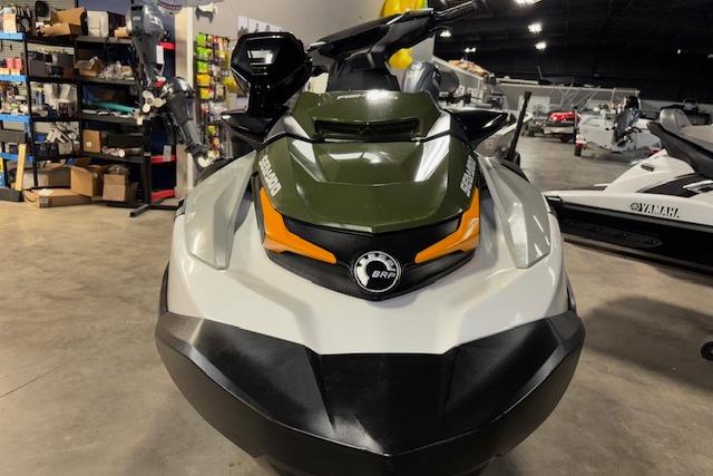 2020 Sea-Doo FISH PRO jet ski in a showroom, front view.