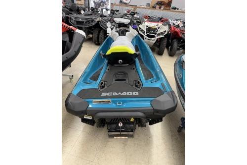 2024 Sea-Doo GTI SE 130 jet ski in showroom, rear view.