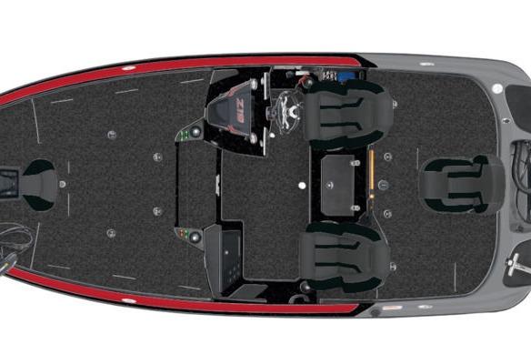 Top view of 2026 Nitro Z19 XL Pro fishing boat with dual seating and spacious deck.