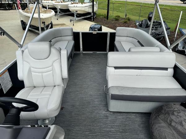 2023 Godfrey 2286 pontoon boat with spacious seating and modern design.
