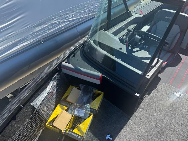 2025 Alumacraft Trophy 185X SC Rotax S boat interior with accessories.