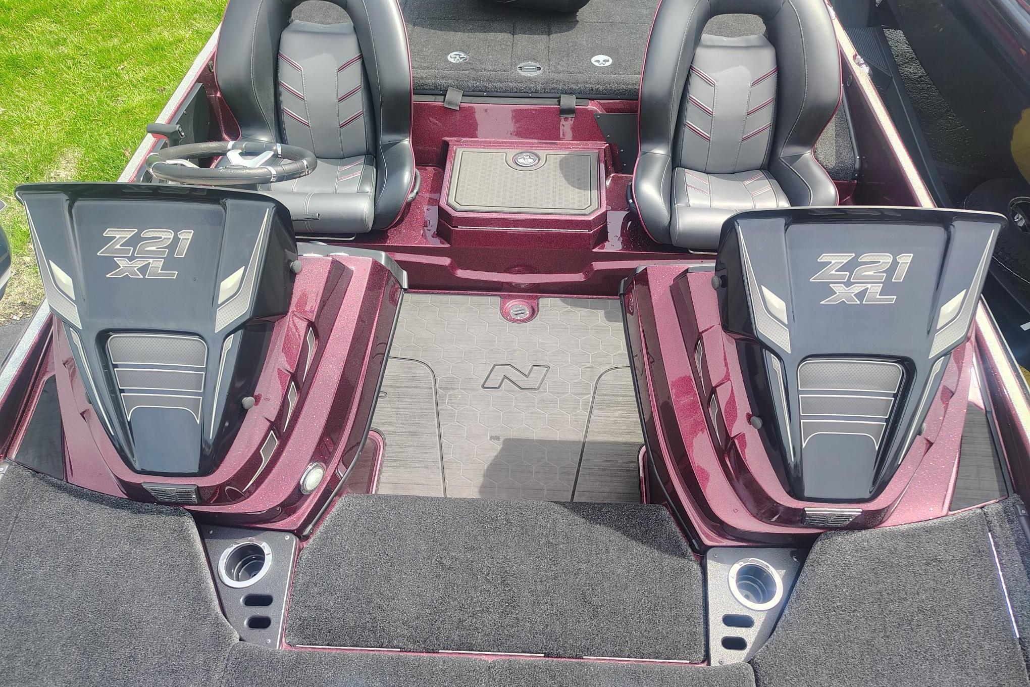 2024 Nitro Z21 XL boat interior with dual seats and sleek design.