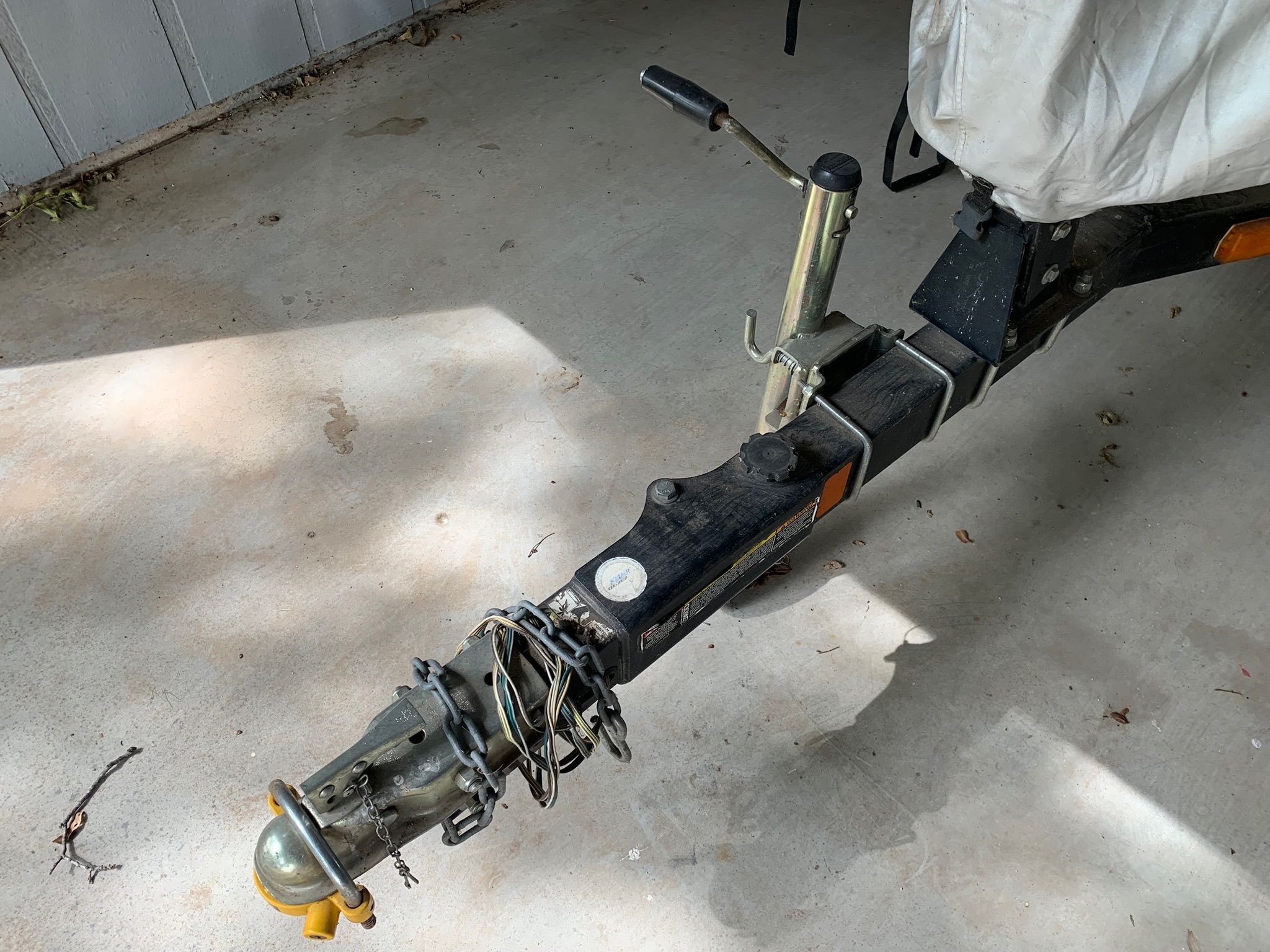 Trailer hitch of a 2008 Bombardier 180 Challenger boat.