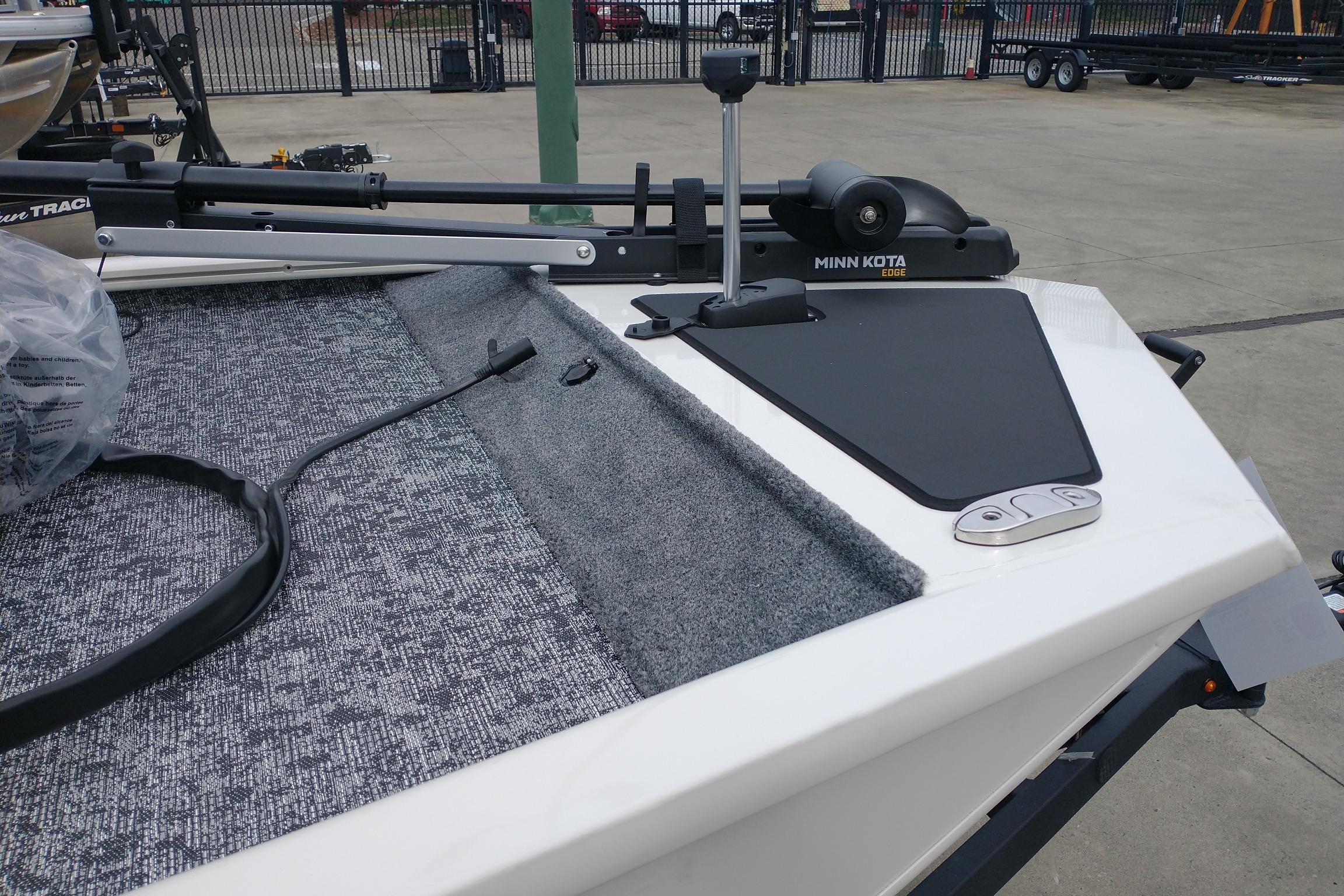 2026 Tracker Pro 170 boat with Minn Kota Edge trolling motor on deck.