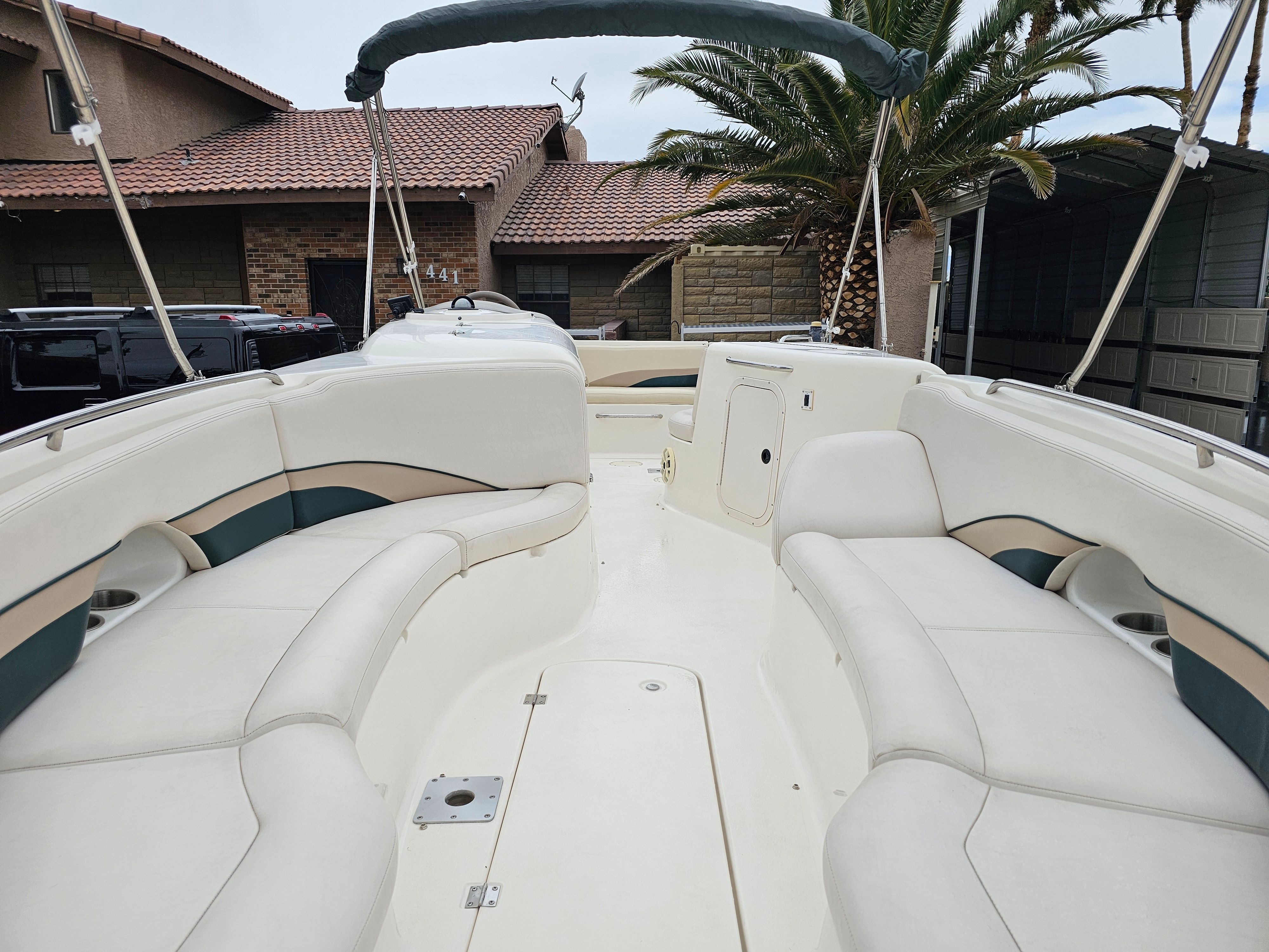 Interior of a 1998 Chaparral Sunesta 252 Special Edition boat.
