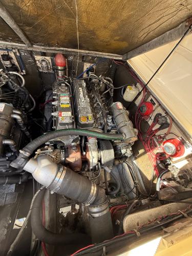 Engine compartment of a 2001 Albemarle 280 Express Sport Fisherman with diesel power.