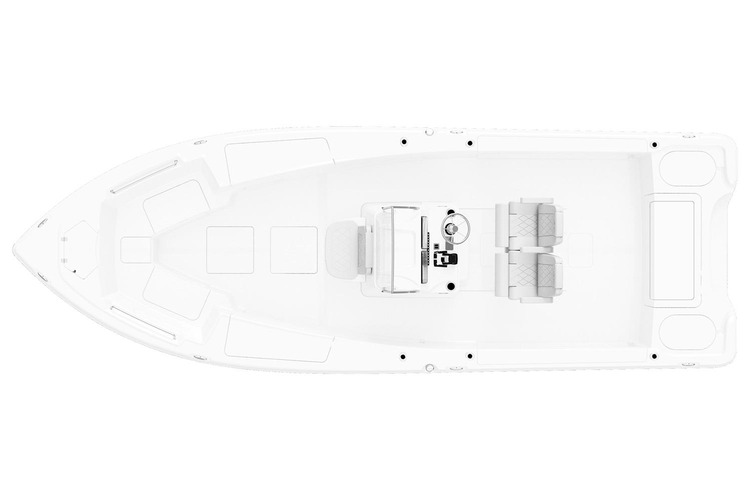 Manufacturer Provided Image: Top view of 2026 Blazer Bay Makaira 2800 boat layout, featuring seating and console.