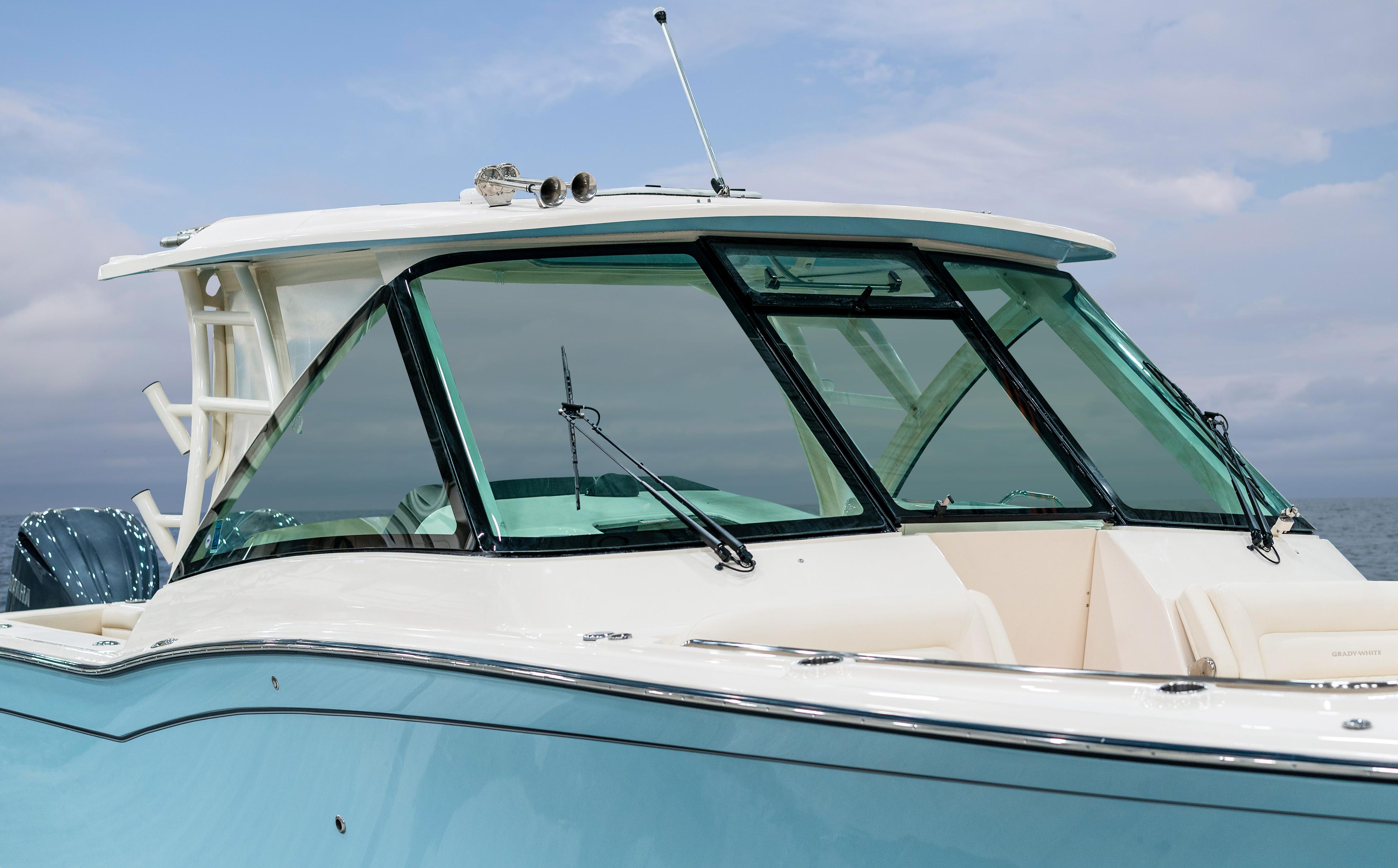 2025 Grady-White Freedom 325 boat with sleek design and modern windshield.