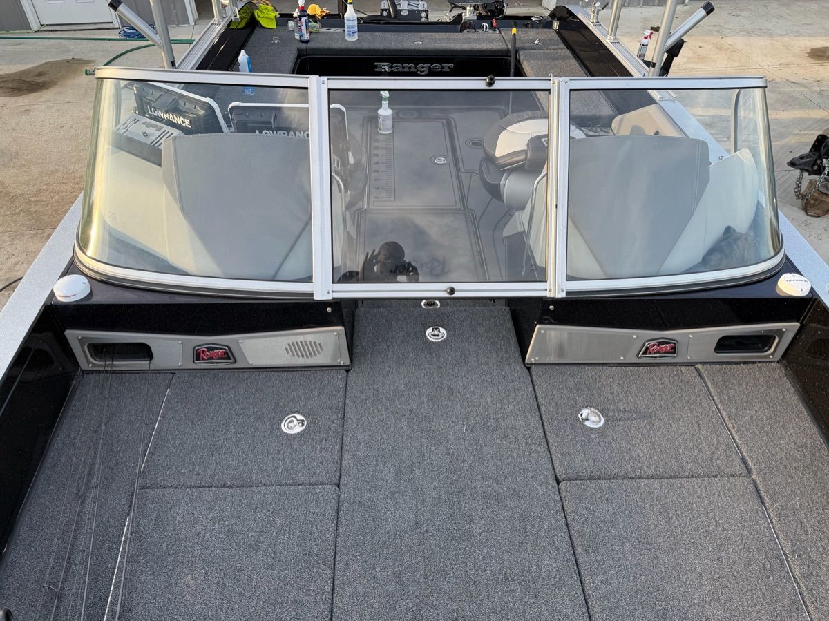 2024 Ranger 622FS Pro boat with gray deck and windshield.