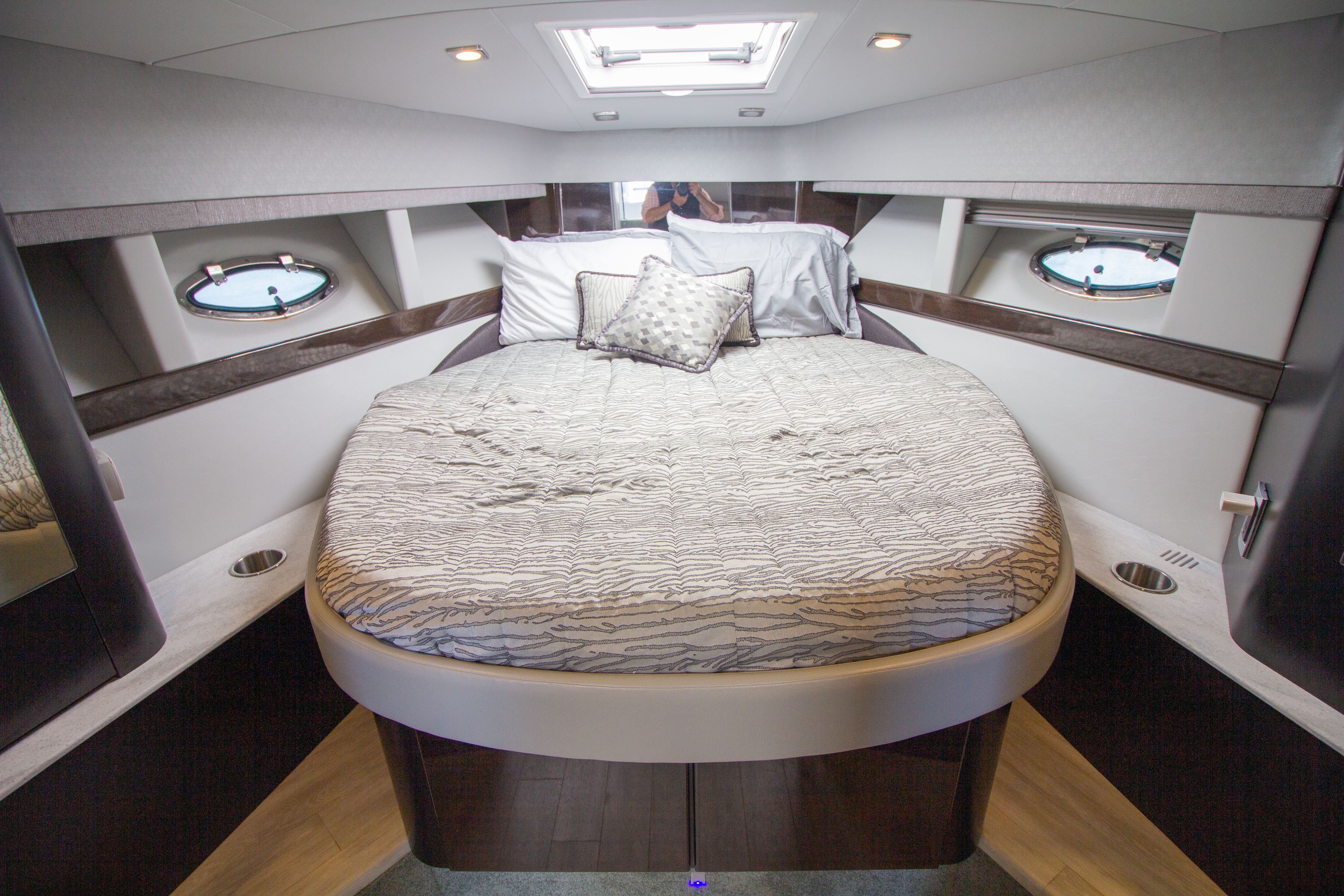 Luxurious bedroom in the 2016 Formula 40 Performance Cruiser.