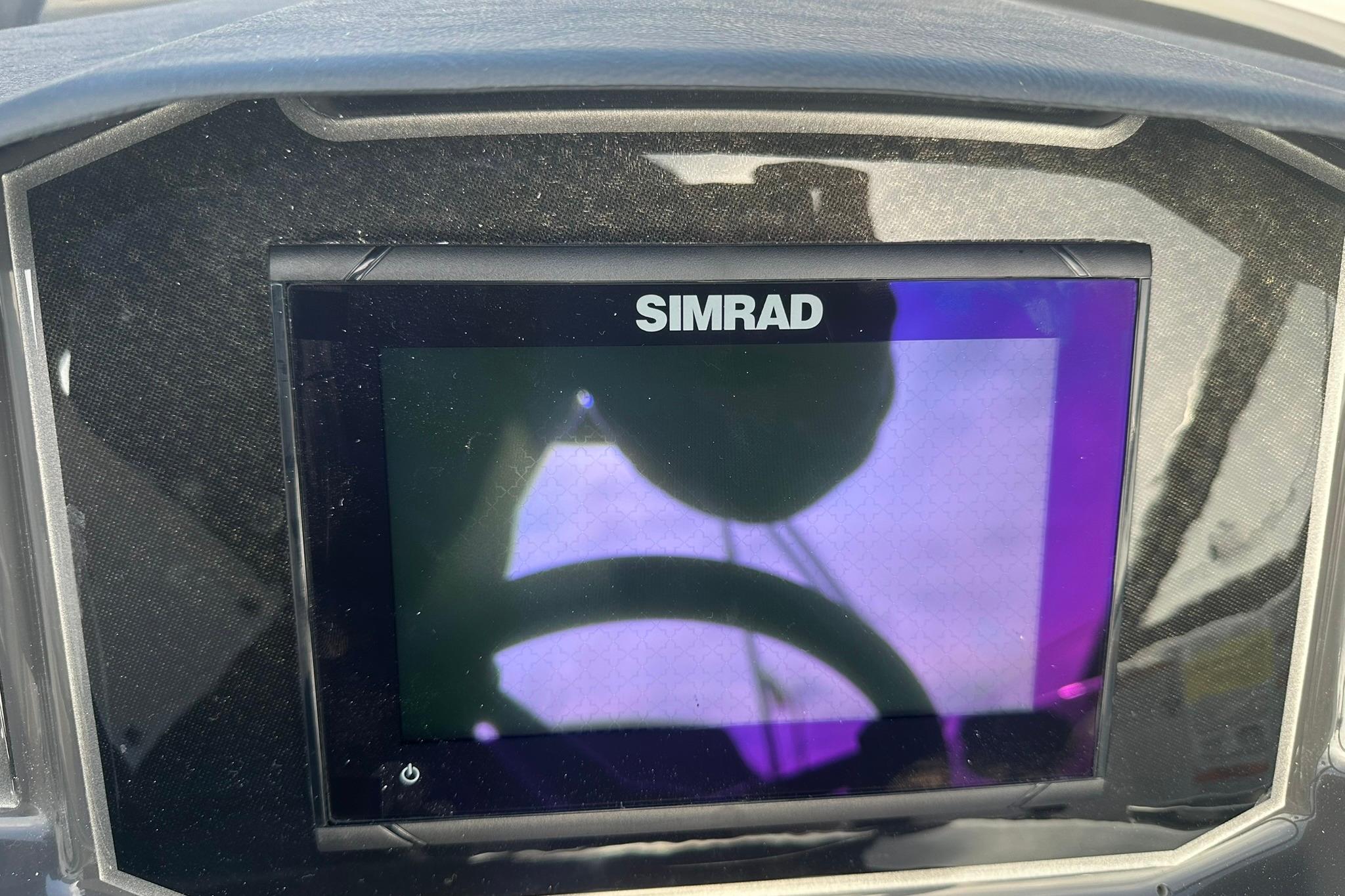 Simrad display on 2026 Bayliner VR6 Bowrider OB dashboard.