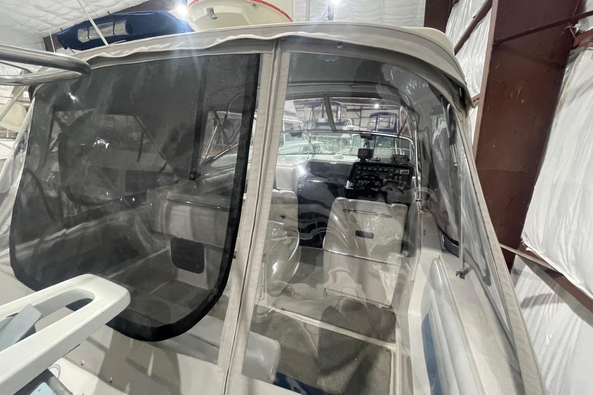 1992 Chaparral Signature 30 boat interior with cockpit view in storage.