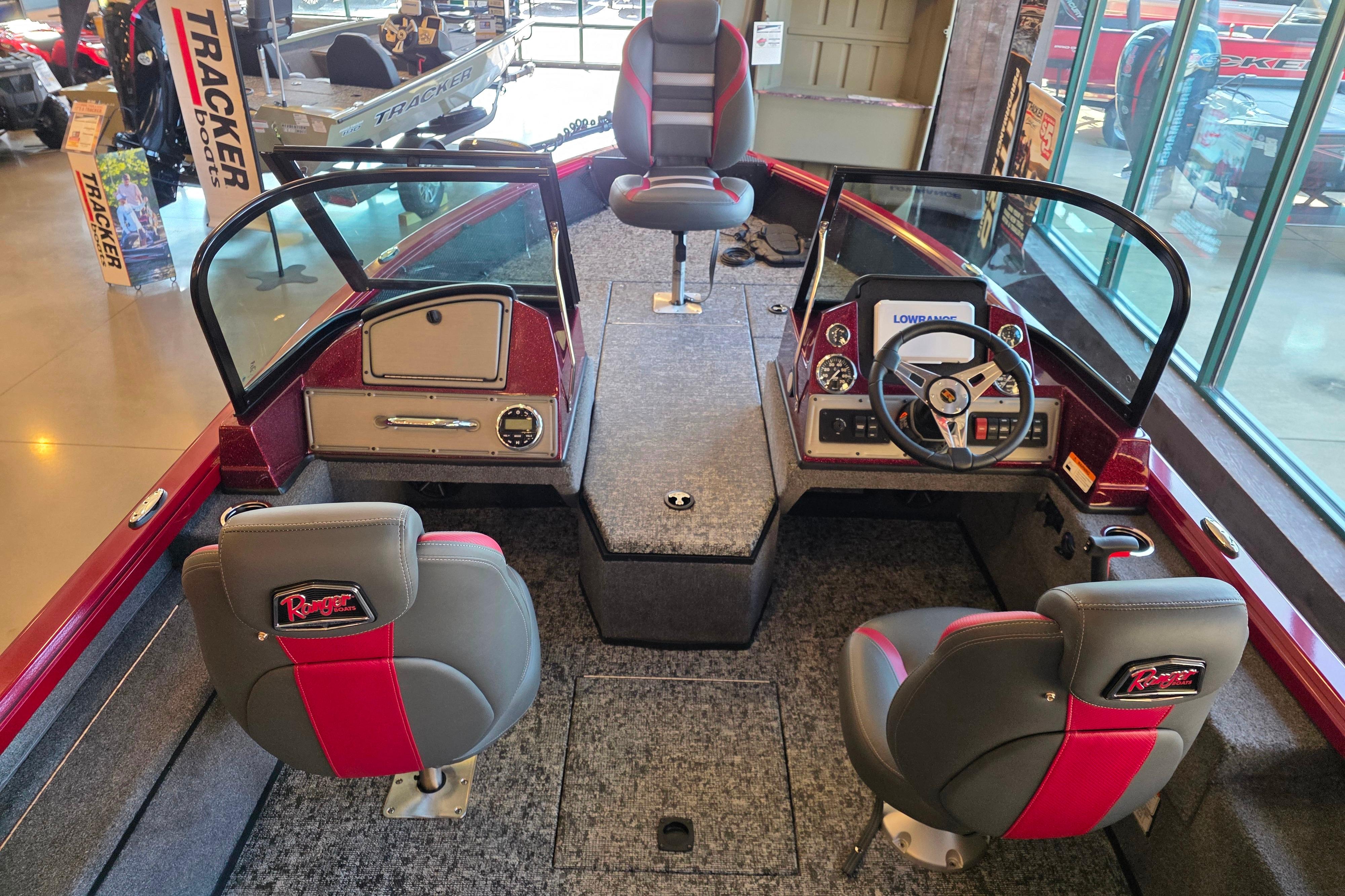 2026 Ranger VS1782SC Reata boat interior with steering console and seating.