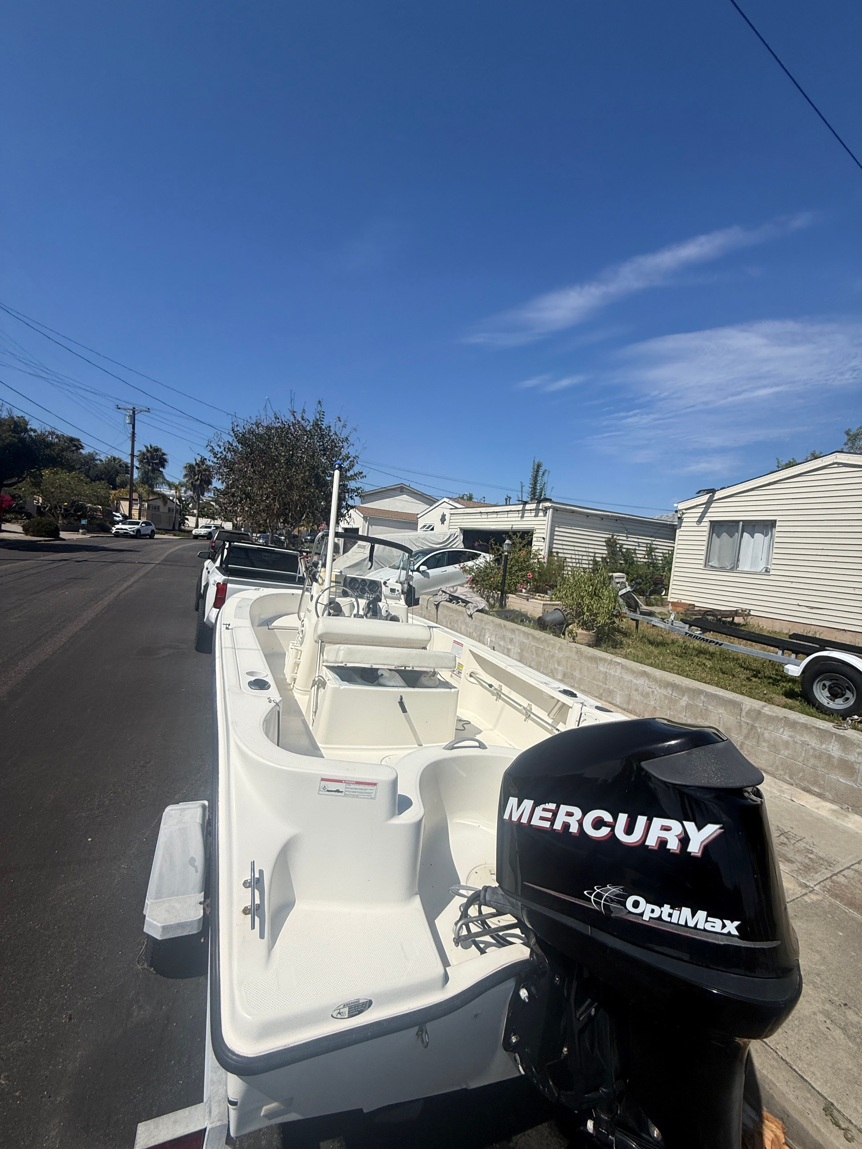 2008 Trophy 1703 Center Console boat with Mercury OptiMax engine.