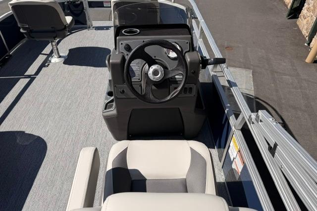 2026 Sun Tracker Bass Buggy 16 XL Select boat interior with steering console and seating.