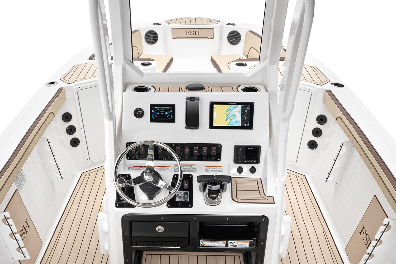Manufacturer Provided Image: 2026 Yamaha Boats 222 FSH Sport E dashboard with modern controls and navigation system.