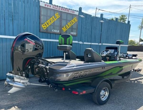 2025 Nitro Z18 Pro boat with powerful engine at Sizzle Marine dealership.