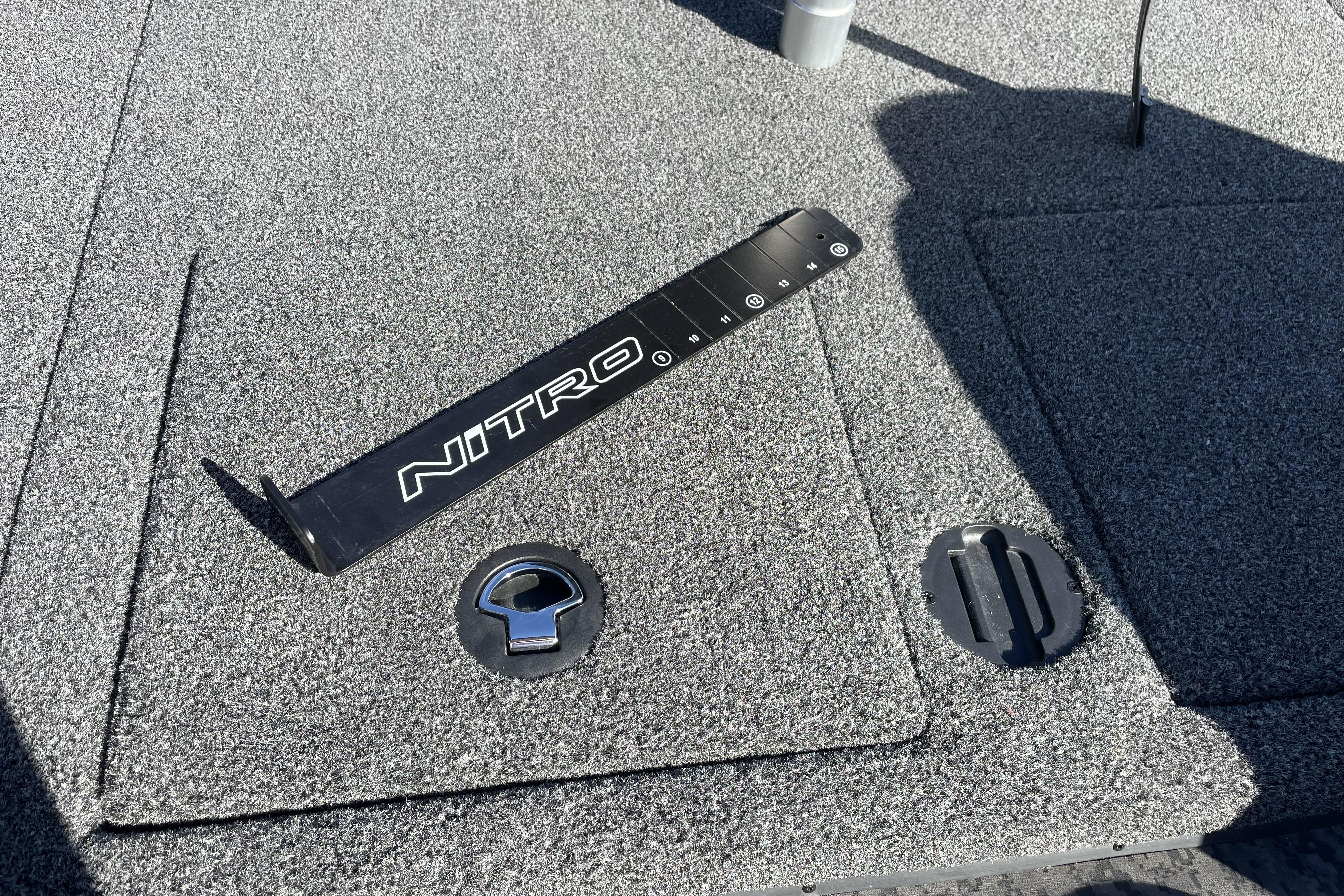 2026 Nitro Z19 XL boat deck with logo and hatch handles.