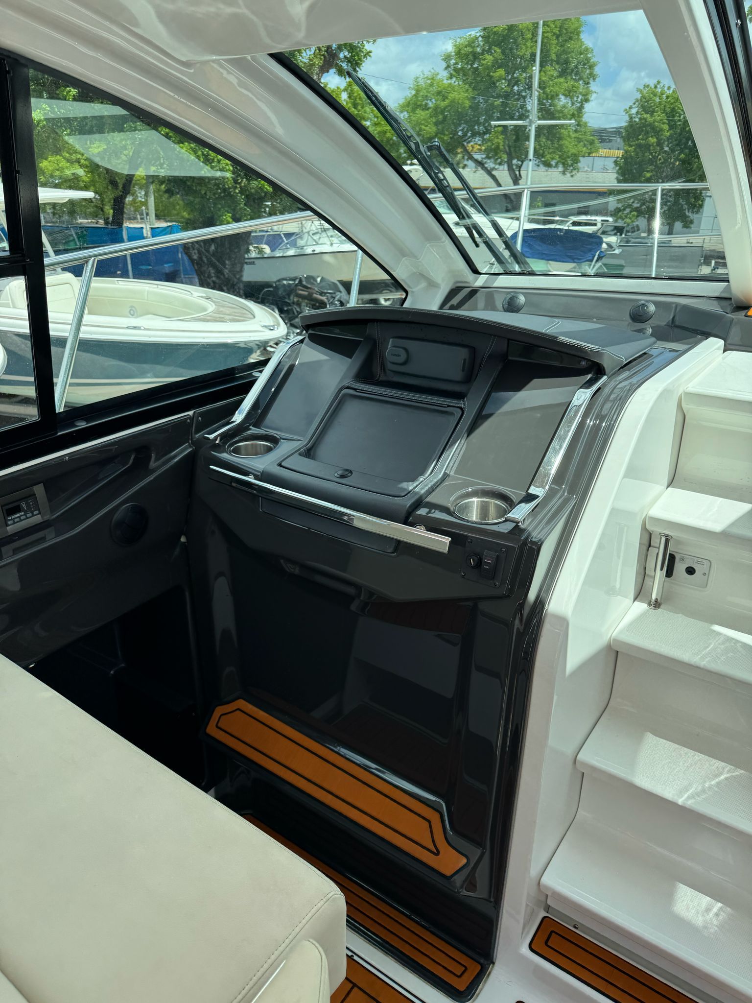 Interior of 2015 Monterey 360 Sport Coupe with modern cockpit design.