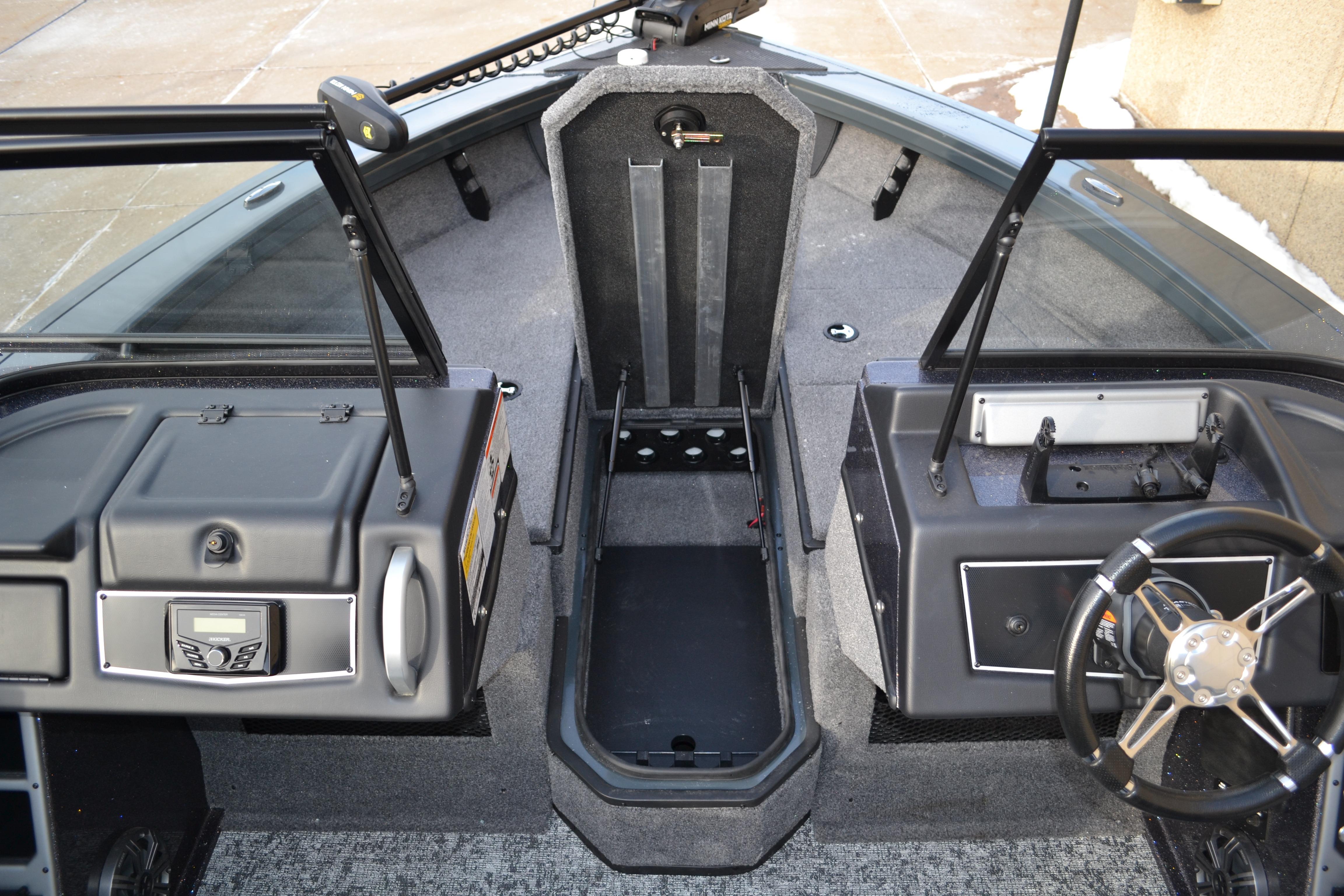 2026 Ranger VX1888 WT boat interior with dual consoles and steering wheel.