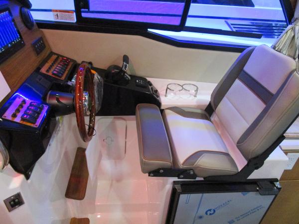 2025 Cutwater C-248 Coupe interior with modern helm and comfortable seating.