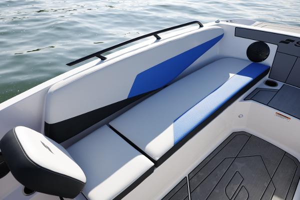 2025 Starcraft SV 16 OB boat interior with modern seating and sleek design.