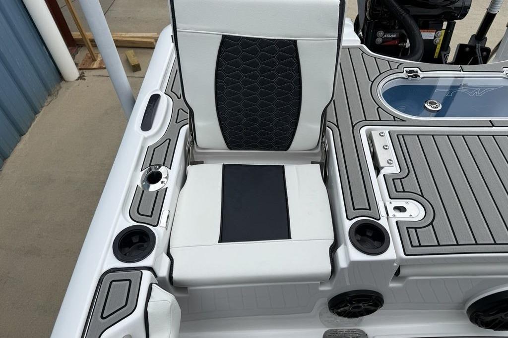 2026 Tidewater 2500 Carolina Bay boat interior with sleek seating and modern design features.