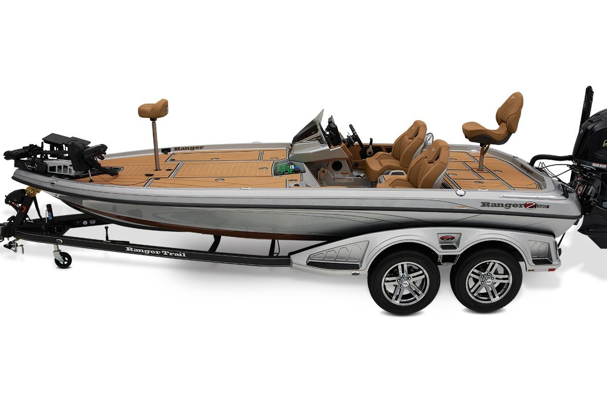 Manufacturer Provided Image: 2026 Ranger Z520R Ultra fishing boat with dual seats and trailer.